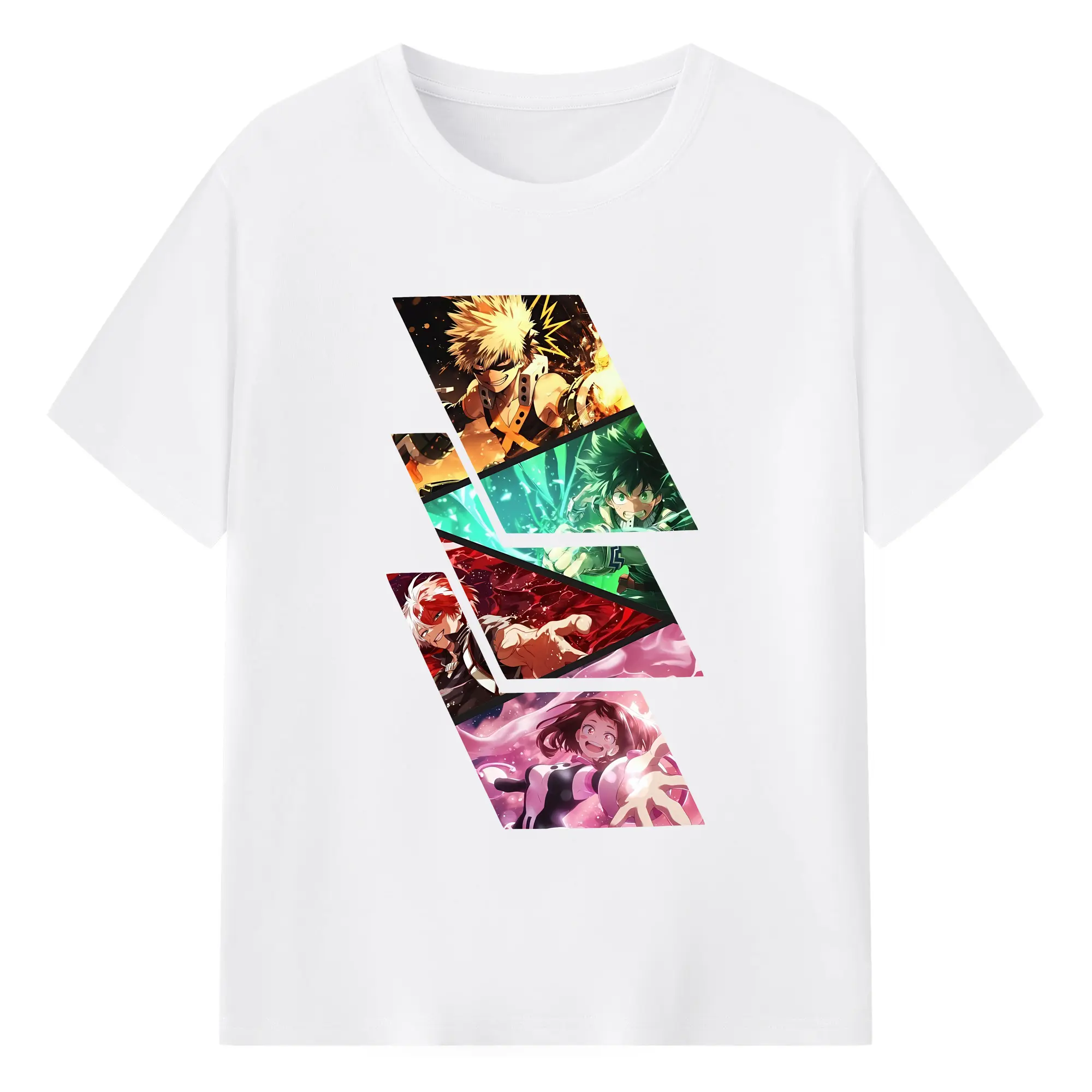 僕のヒーローアカデミア グッズ,爆豪勝己 - 綿100％ 半袖Tシャツ ・ フロントプリント ・ 快適 通気性 ・ 日常使い 散歩 スポーツ用