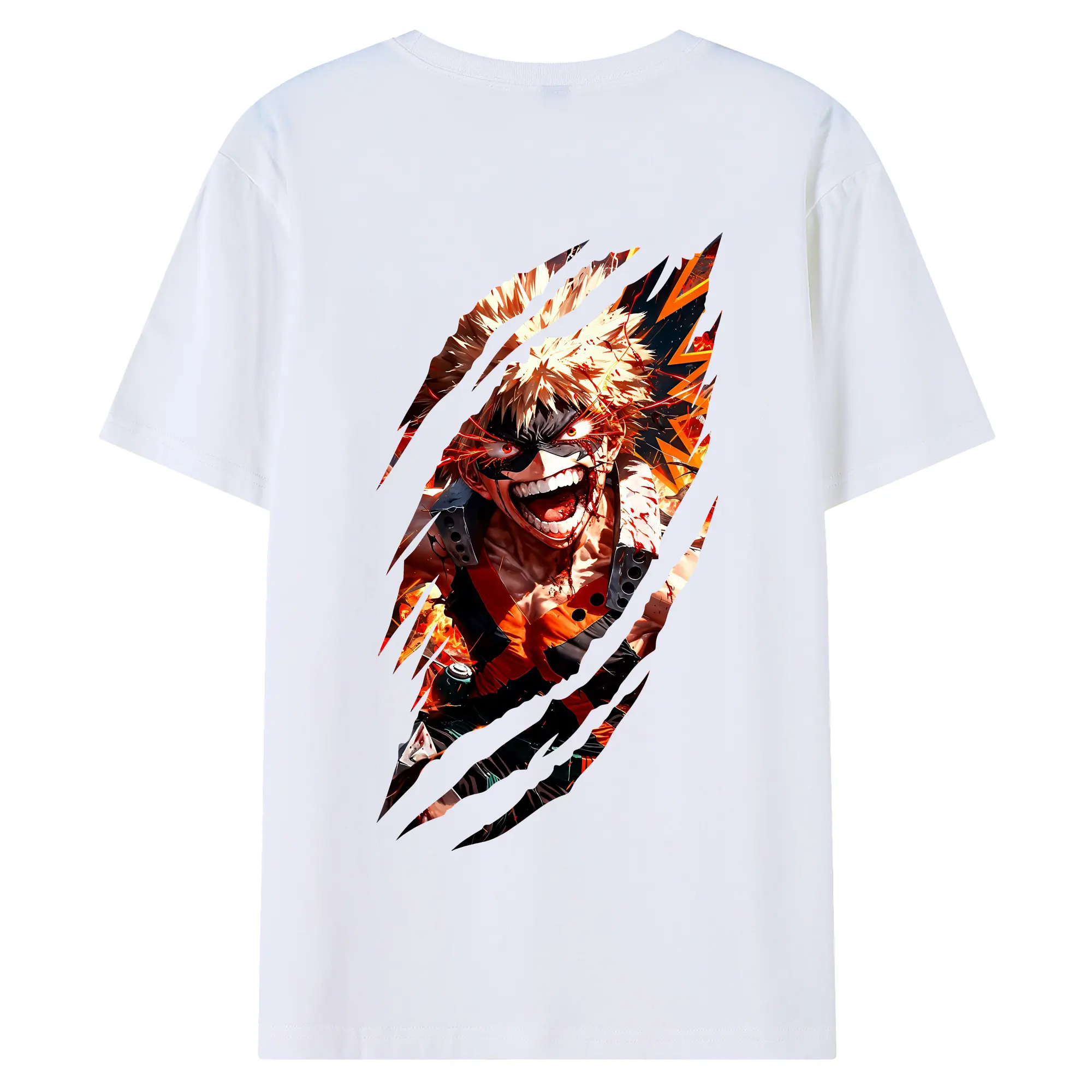 僕のヒーローアカデミア グッズ,爆豪勝己 - 綿100％ 半袖Tシャツ ・ バックプリント ・ 快適 通気性 ・ 日常使い 散歩 スポーツ用