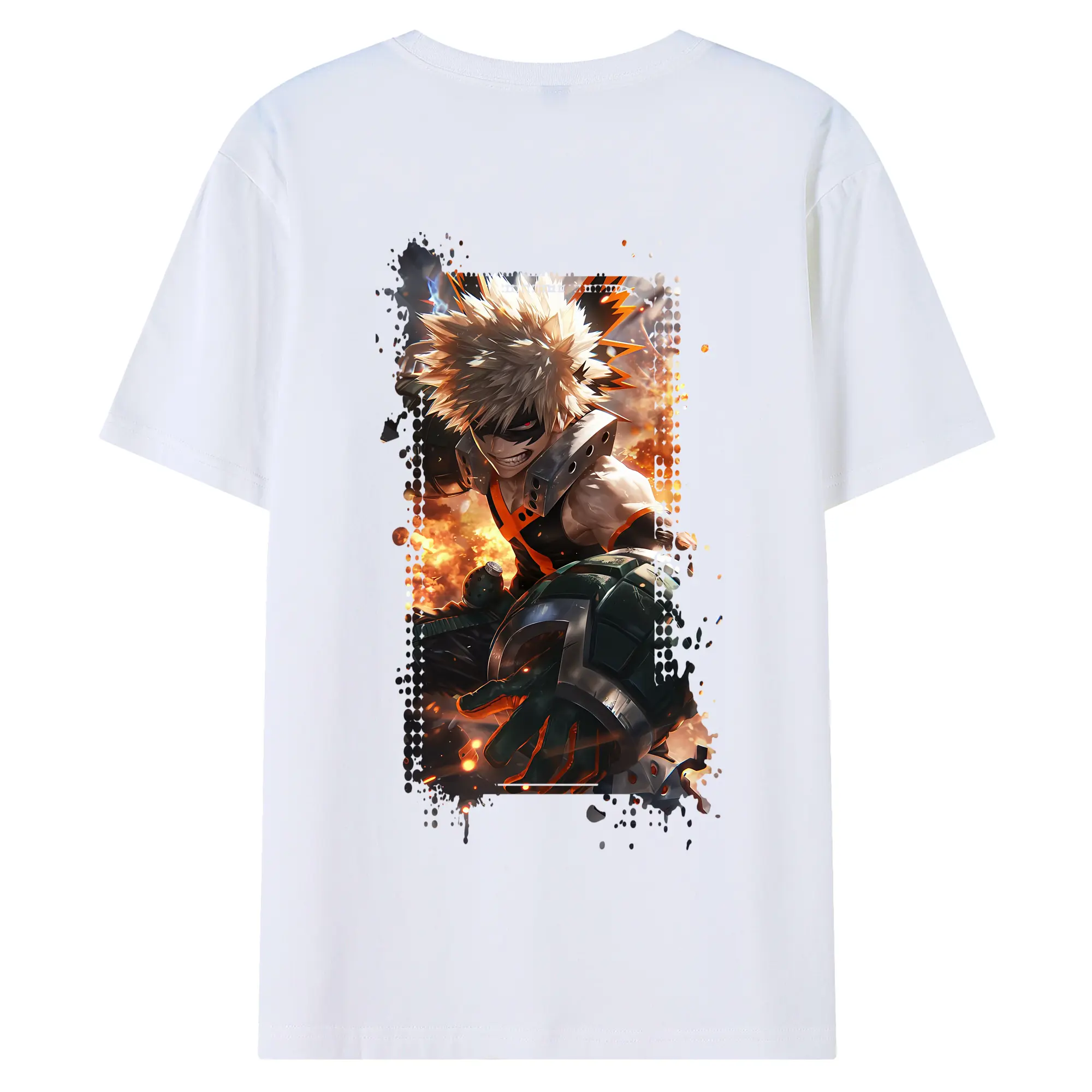 僕のヒーローアカデミア グッズ,爆豪勝己 - 綿100％ 半袖Tシャツ ・ バックプリント ・ 快適 通気性 ・ 日常使い 散歩 スポーツ用