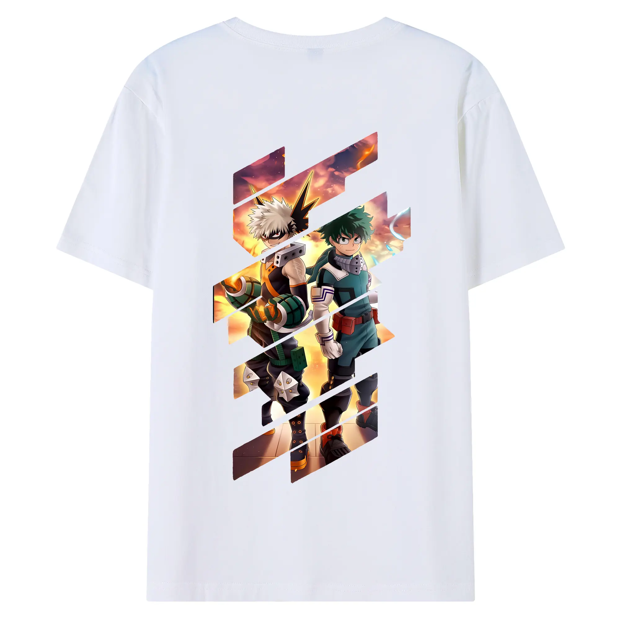 僕のヒーローアカデミア グッズ,爆豪勝己 - 綿100％ 半袖Tシャツ ・ バックプリント ・ 快適 通気性 ・ 日常使い 散歩 スポーツ用