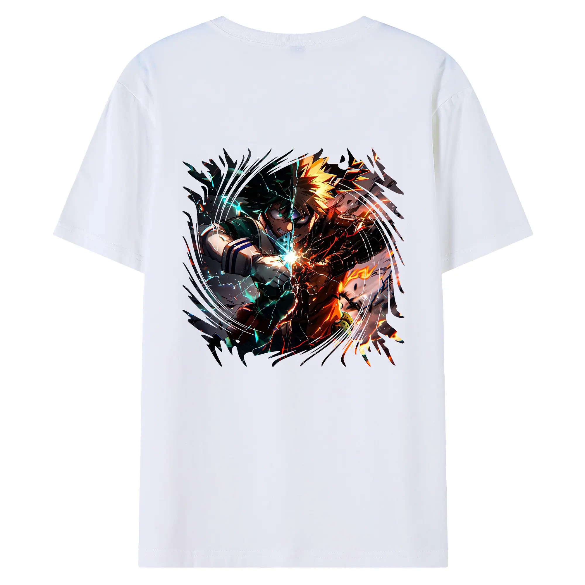 僕のヒーローアカデミア グッズ,爆豪勝己 - 綿100％ 半袖Tシャツ ・ バックプリント ・ 快適 通気性 ・ 日常使い 散歩 スポーツ用