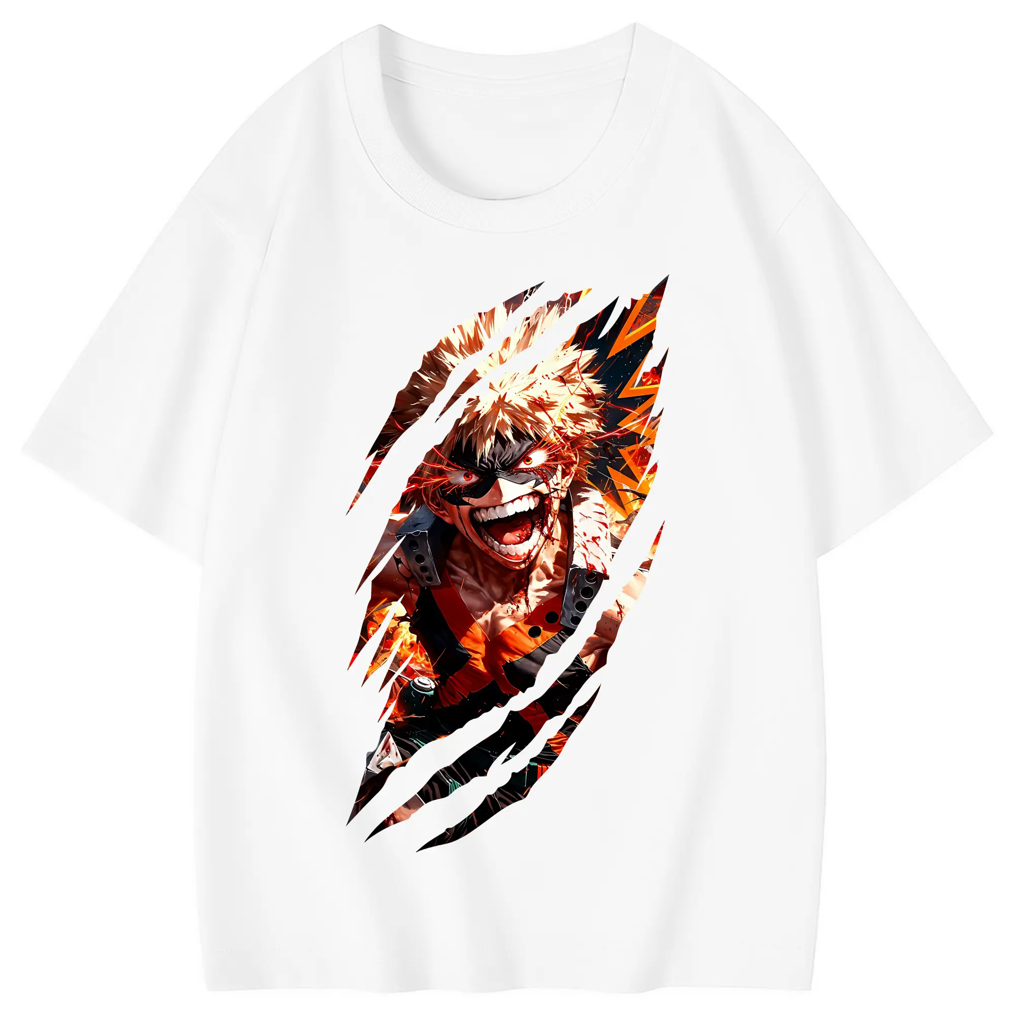 僕のヒーローアカデミア グッズ,爆豪勝己 - 綿100％ キッズTシャツ ・ フロントプリント ・ 快適 通気性 ・ スポーツ カジュアル 散歩用