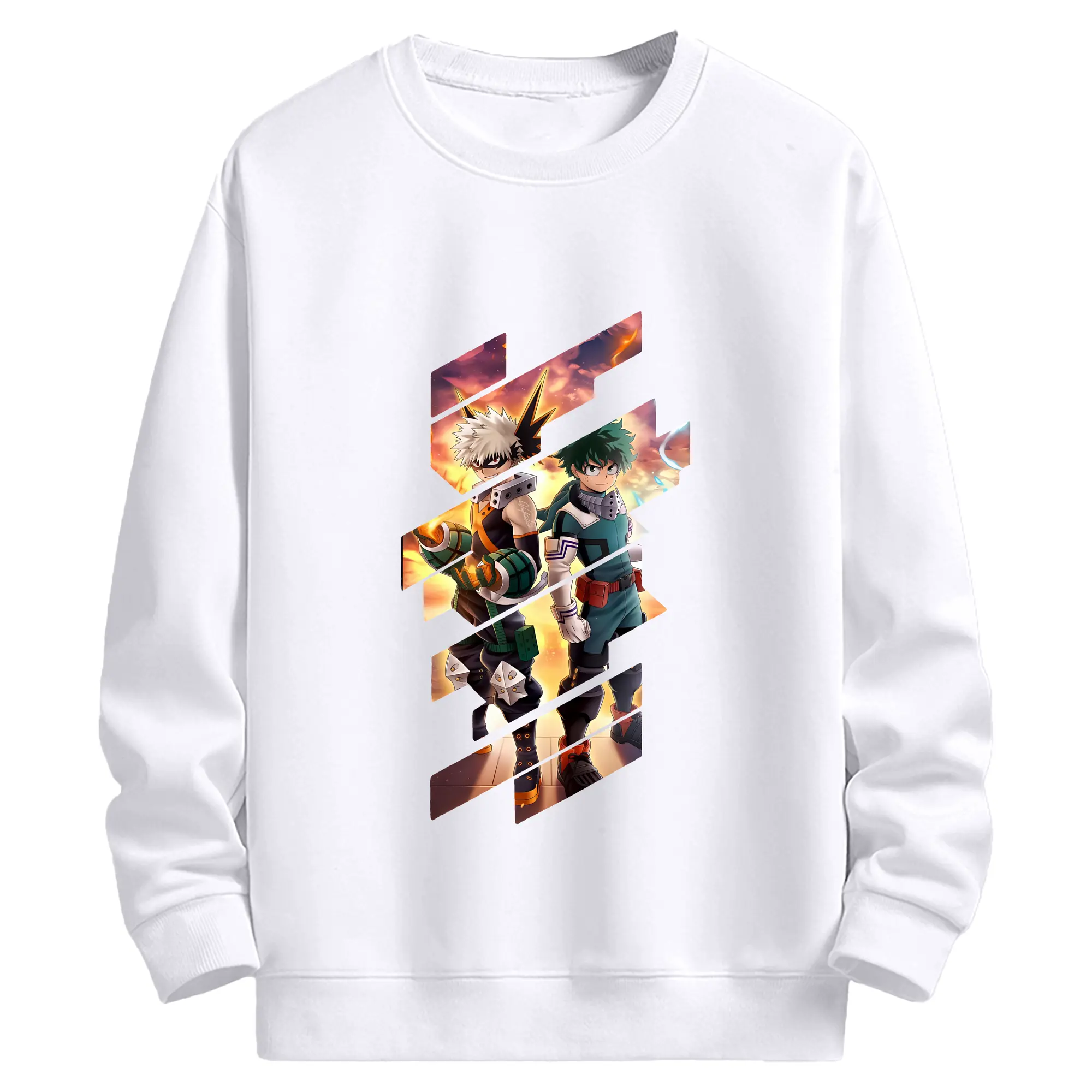 僕のヒーローアカデミア グッズ,爆豪勝己 - 高品質 クルーネック スウェット ・ コットン59％ ポリエステル41％ ・ ユニセックス 長袖 トレーナー ・ カジュアル デイリー スポーツ 散歩用