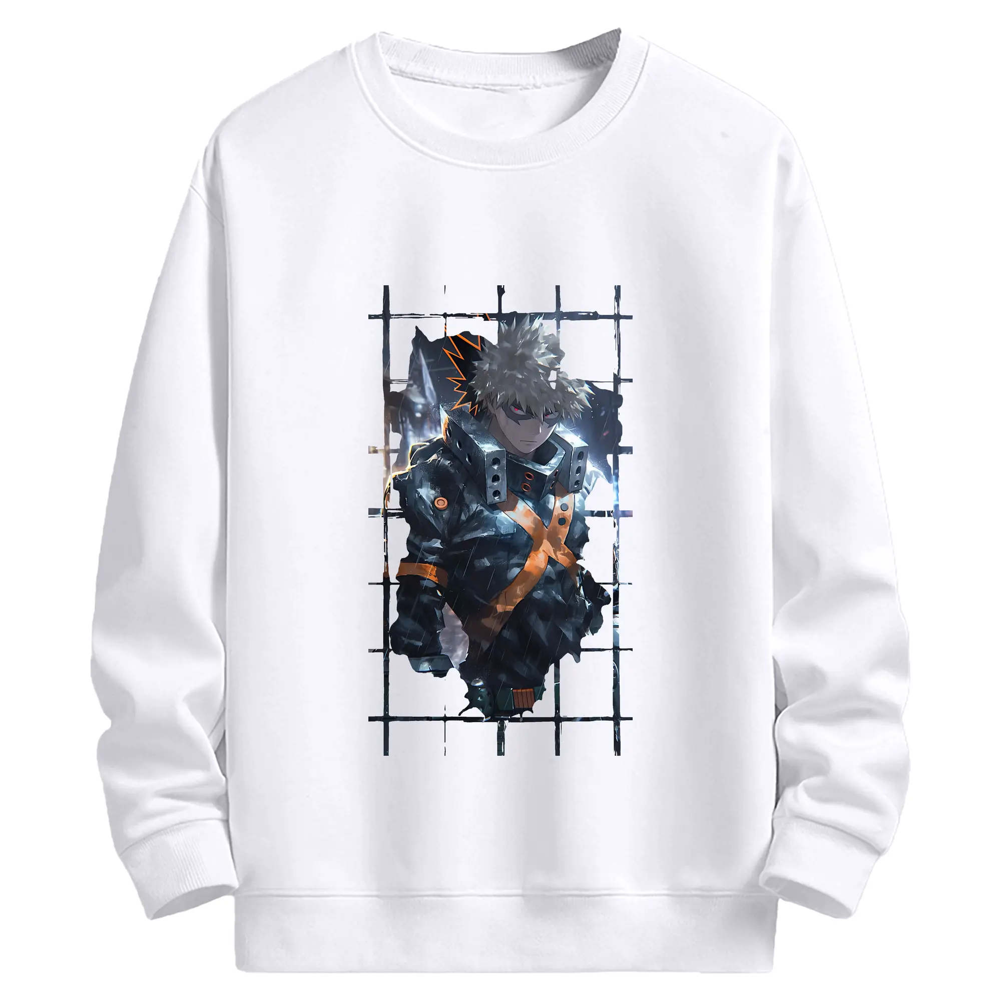 僕のヒーローアカデミア グッズ,爆豪勝己 - 高品質 クルーネック スウェット ・ コットン59％ ポリエステル41％ ・ ユニセックス 長袖 トレーナー ・ カジュアル デイリー スポーツ 散歩用