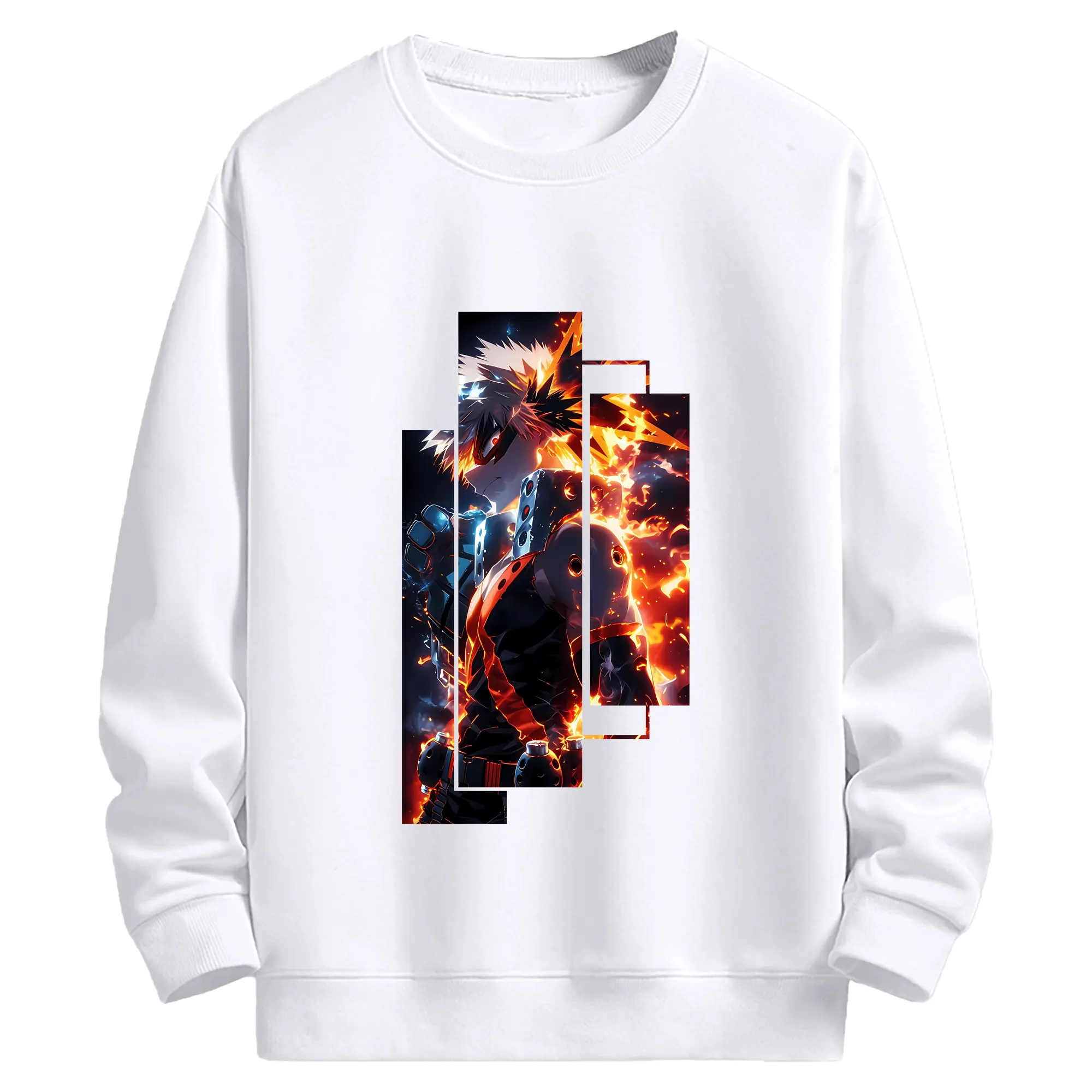 僕のヒーローアカデミア グッズ,爆豪勝己 - 高品質 クルーネック スウェット ・ コットン59％ ポリエステル41％ ・ ユニセックス 長袖 トレーナー ・ カジュアル デイリー スポーツ 散歩用