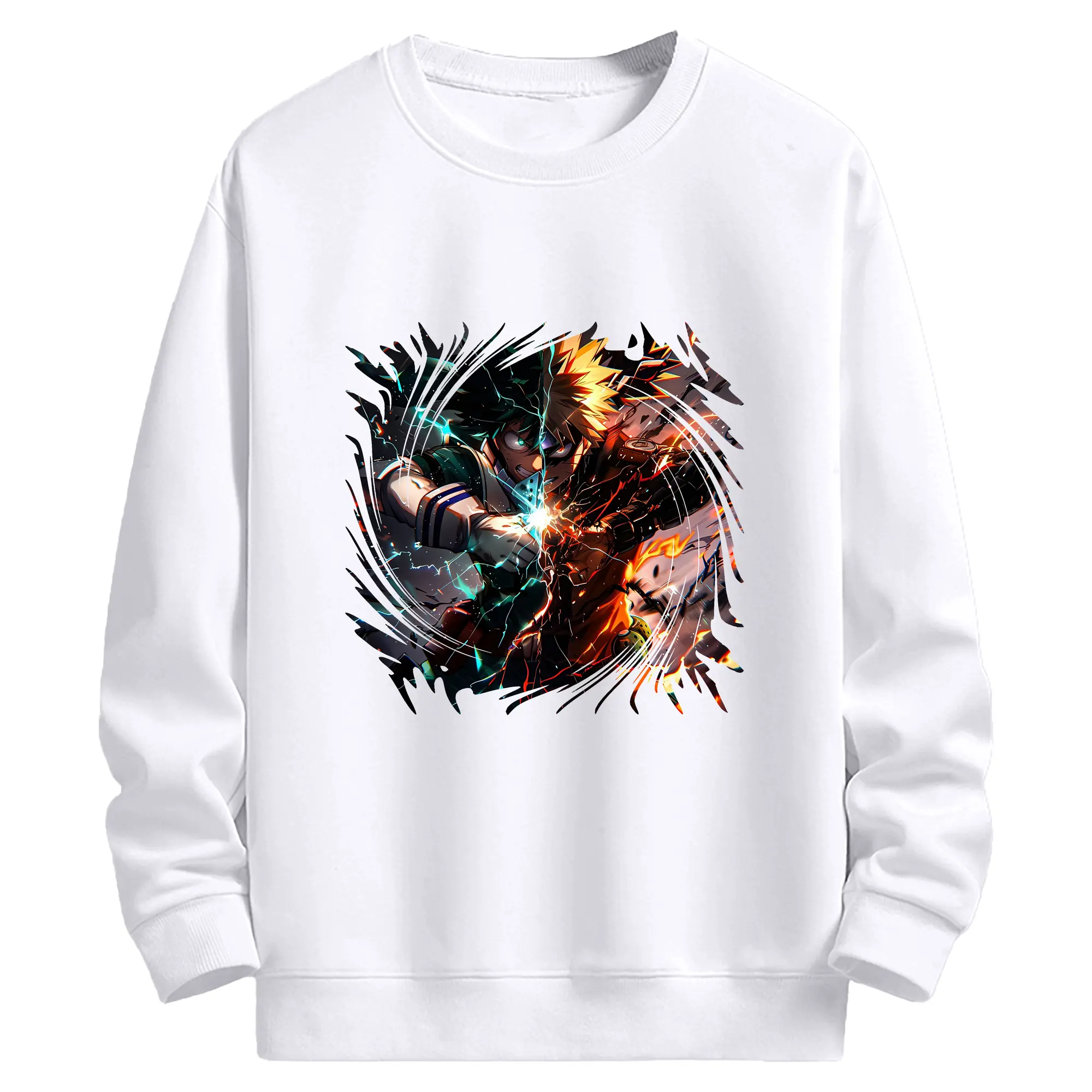 僕のヒーローアカデミア グッズ,爆豪勝己 - 高品質 クルーネック スウェット ・ コットン59％ ポリエステル41％ ・ ユニセックス 長袖 トレーナー ・ カジュアル デイリー スポーツ 散歩用