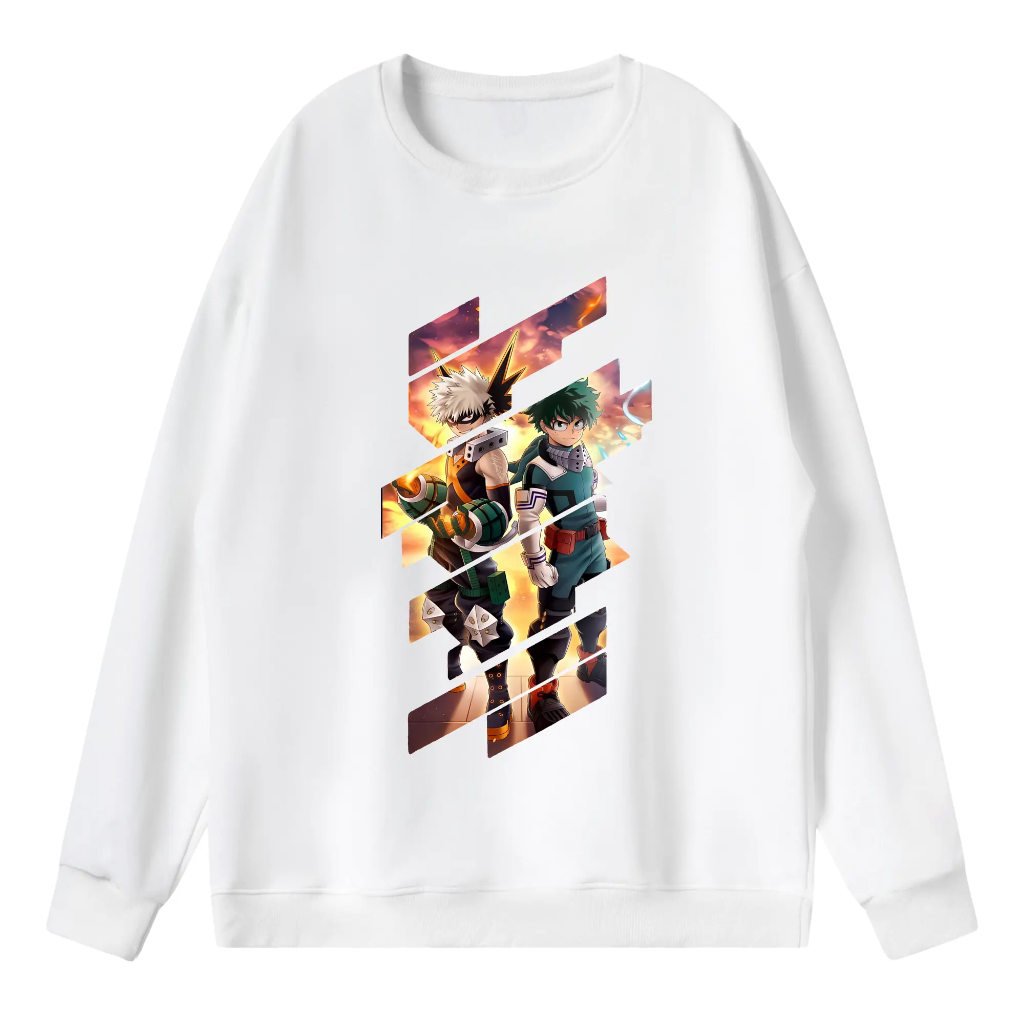 僕のヒーローアカデミア グッズ,爆豪勝己 - 薄手 クルーネック スウェット 裏毛260g · ポリエステル 春秋向け カジュアル 男女兼用 · トレーナー デイリー スポーツ 散歩に最適