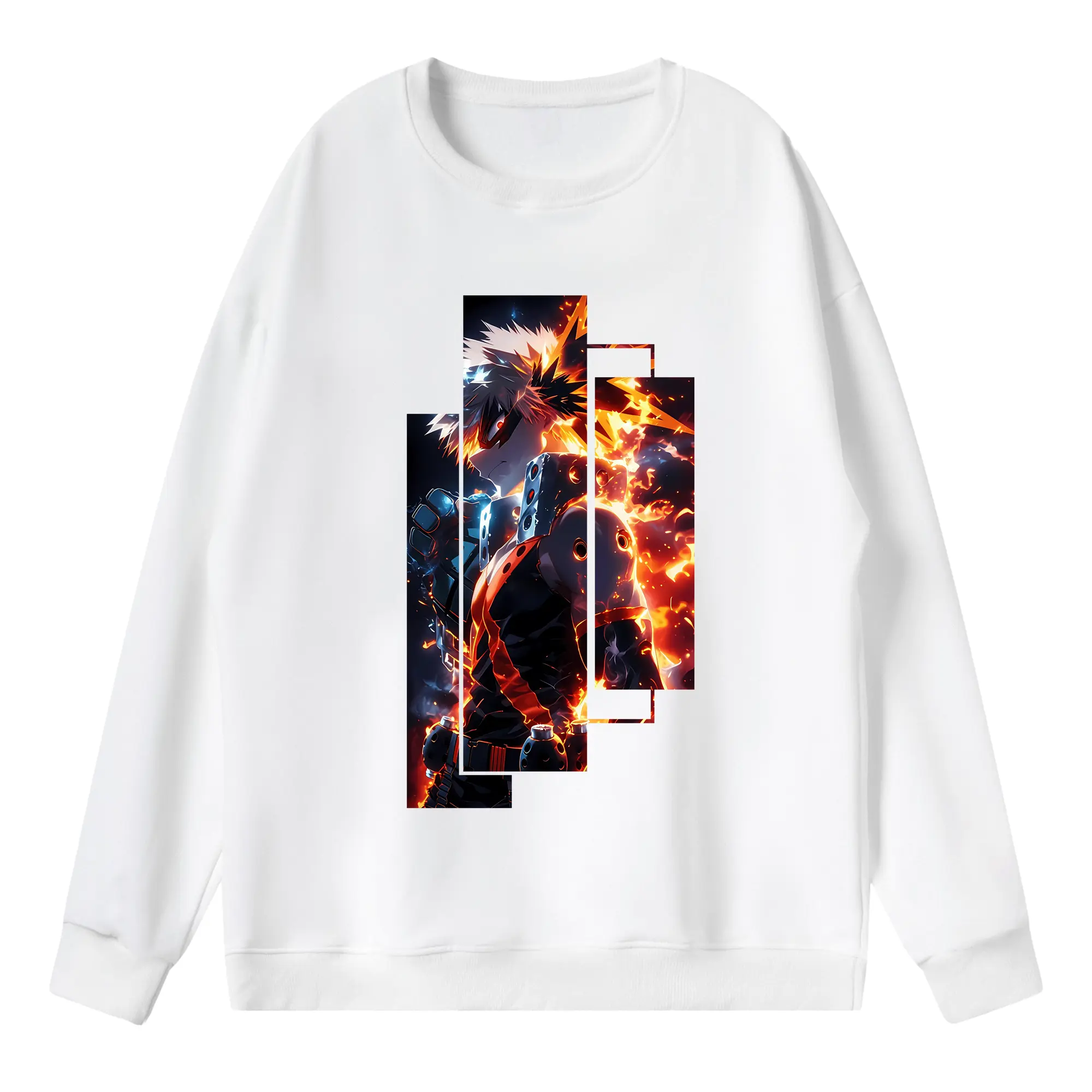 僕のヒーローアカデミア グッズ,爆豪勝己 - 薄手 クルーネック スウェット 裏毛260g · ポリエステル 春秋向け カジュアル 男女兼用 · トレーナー デイリー スポーツ 散歩に最適