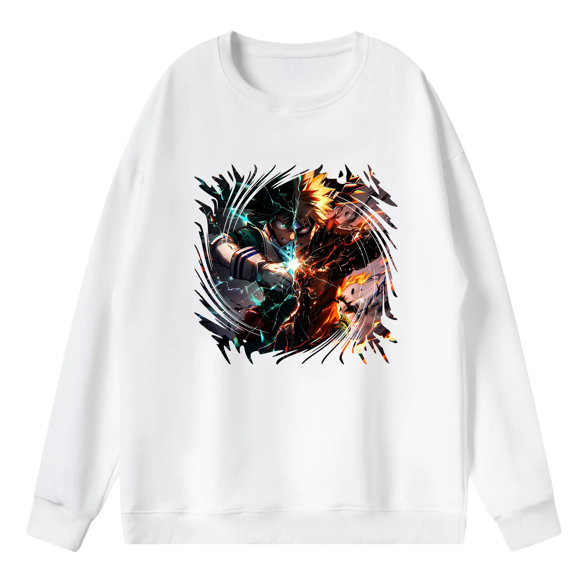 僕のヒーローアカデミア グッズ,爆豪勝己 - 薄手 クルーネック スウェット 裏毛260g · ポリエステル 春秋向け カジュアル 男女兼用 · トレーナー デイリー スポーツ 散歩に最適