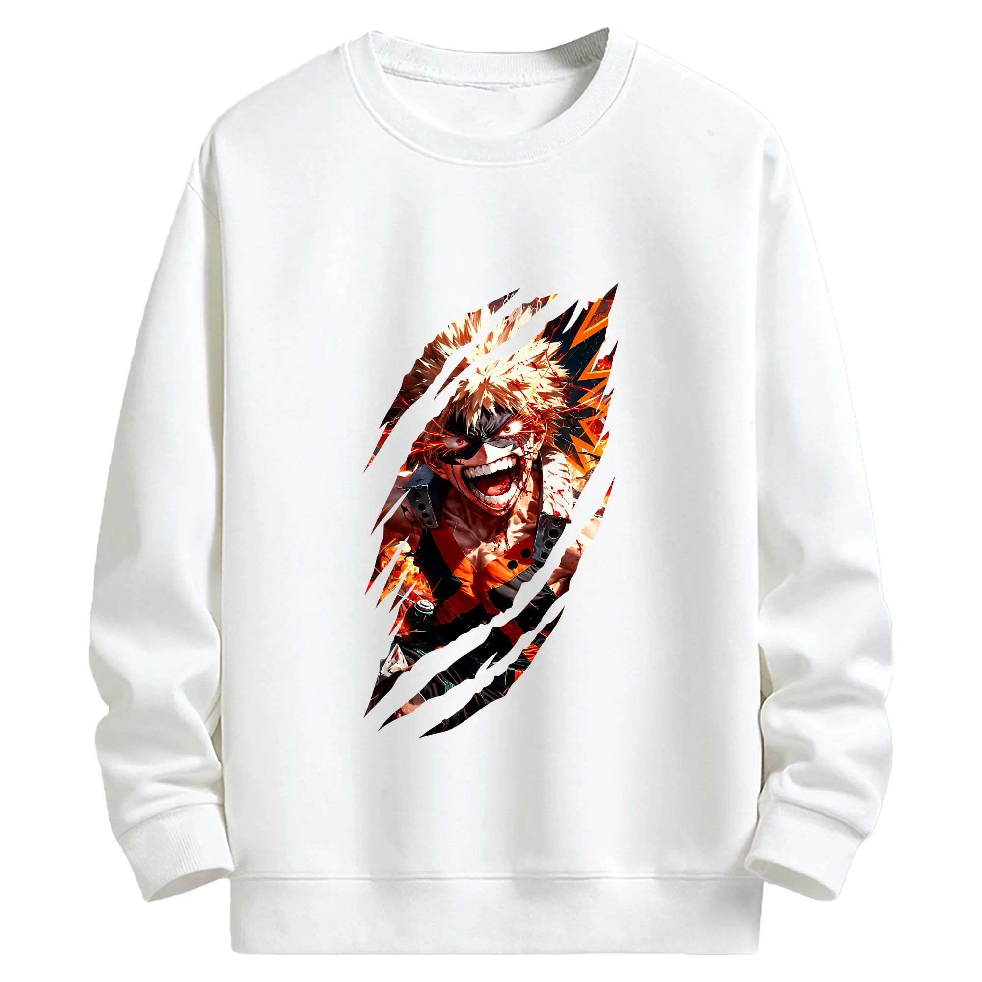 僕のヒーローアカデミア グッズ,爆豪勝己 - キッズ クルーネックスウェットシャツ ・ フロントプリント ・ 綿80％ ポリエステル20％ ・ 快適 通学 スポーツ 日常使い お散歩用