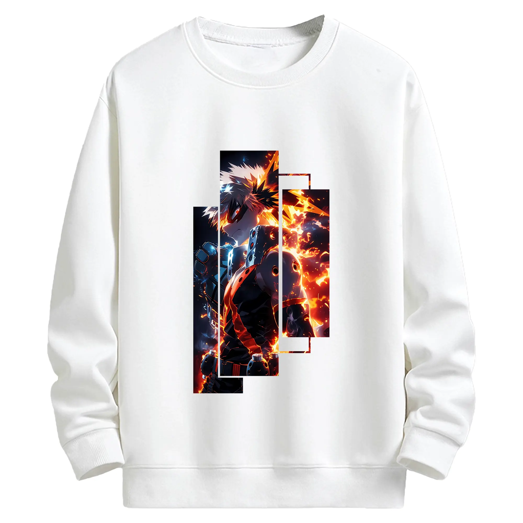 僕のヒーローアカデミア グッズ,爆豪勝己 - キッズ クルーネックスウェットシャツ ・ フロントプリント ・ 綿80％ ポリエステル20％ ・ 快適 通学 スポーツ 日常使い お散歩用