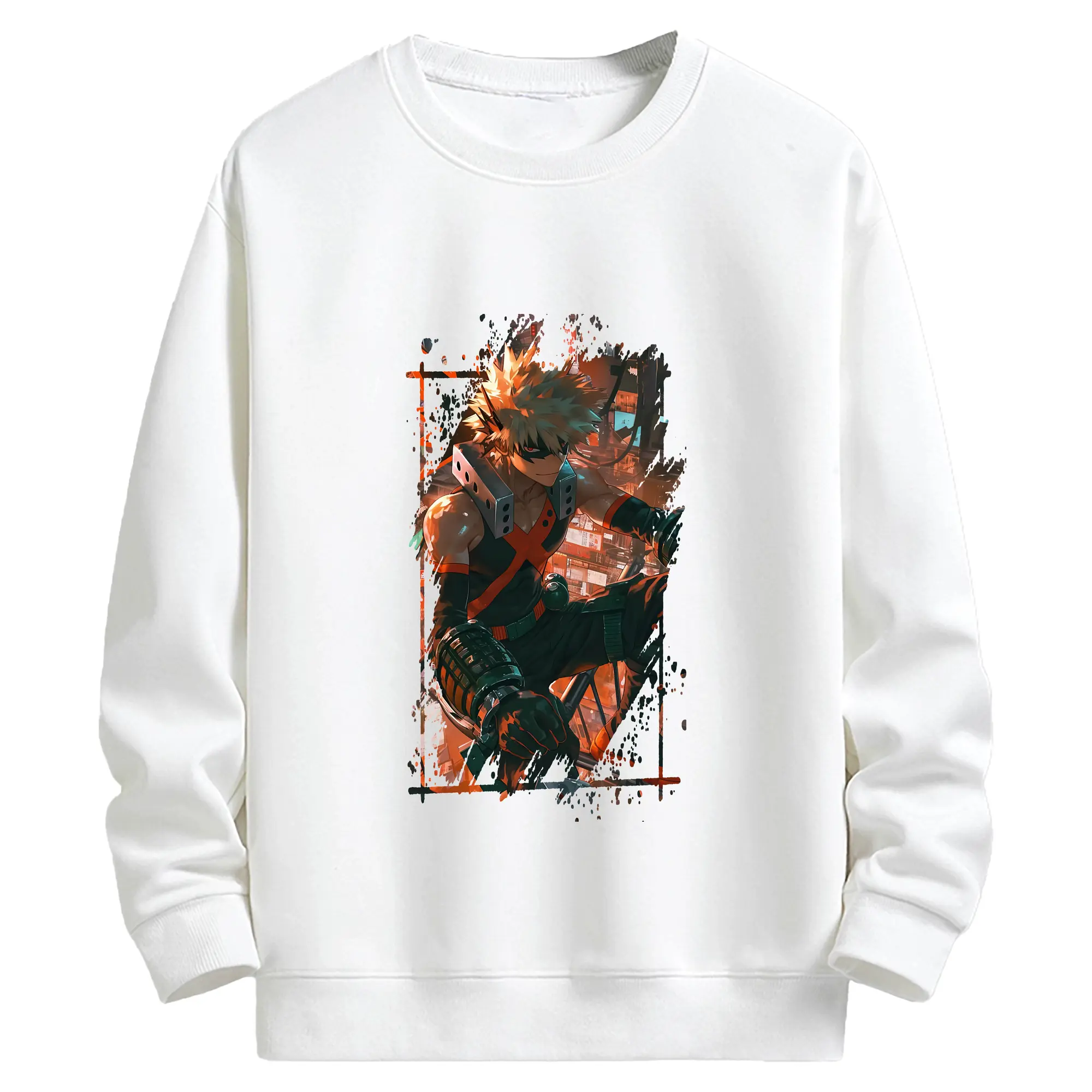 僕のヒーローアカデミア グッズ,爆豪勝己 - キッズ クルーネックスウェットシャツ ・ フロントプリント ・ 綿80％ ポリエステル20％ ・ 快適 通学 スポーツ 日常使い お散歩用
