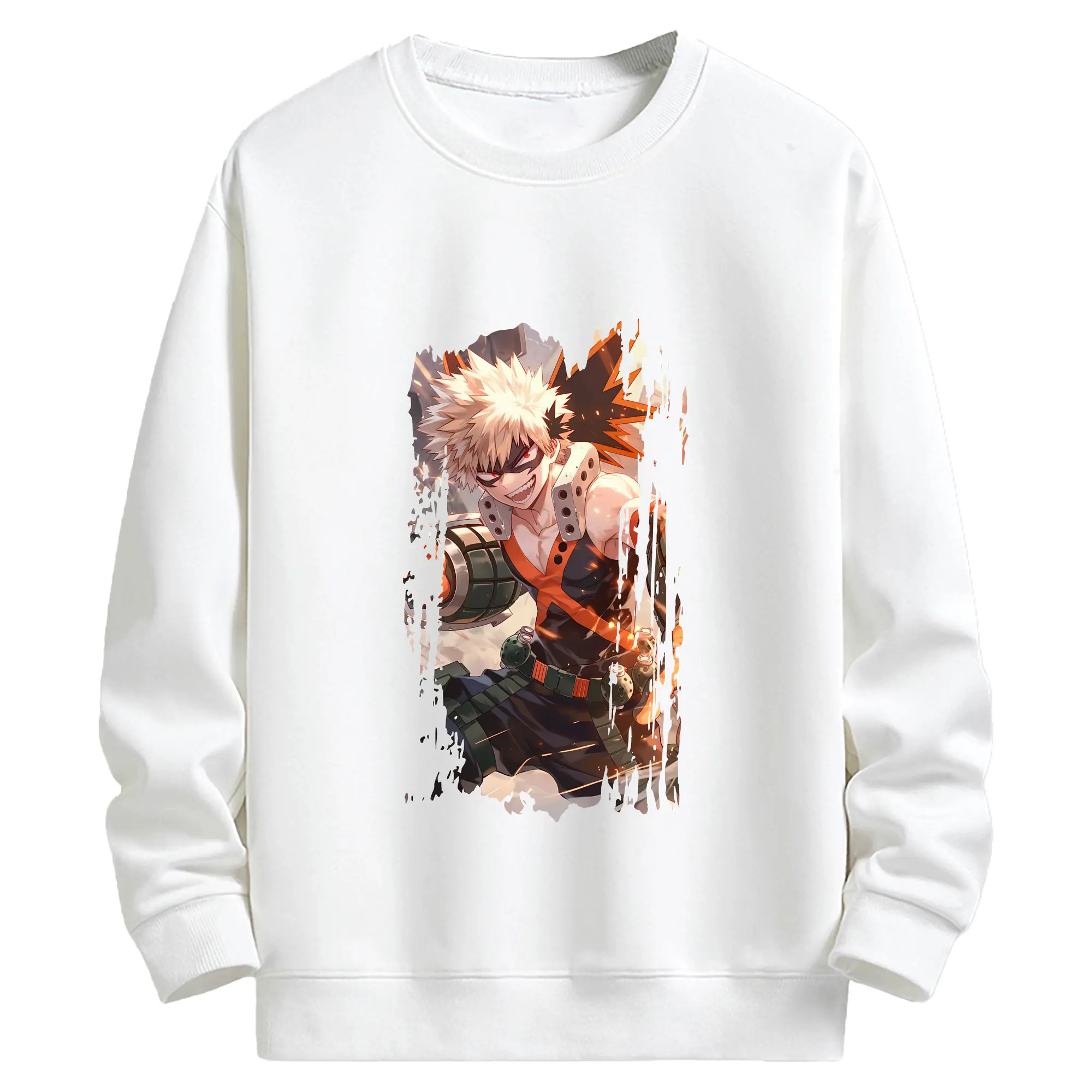 僕のヒーローアカデミア グッズ,爆豪勝己 - キッズ クルーネックスウェットシャツ ・ フロントプリント ・ 綿80％ ポリエステル20％ ・ 快適 通学 スポーツ 日常使い お散歩用