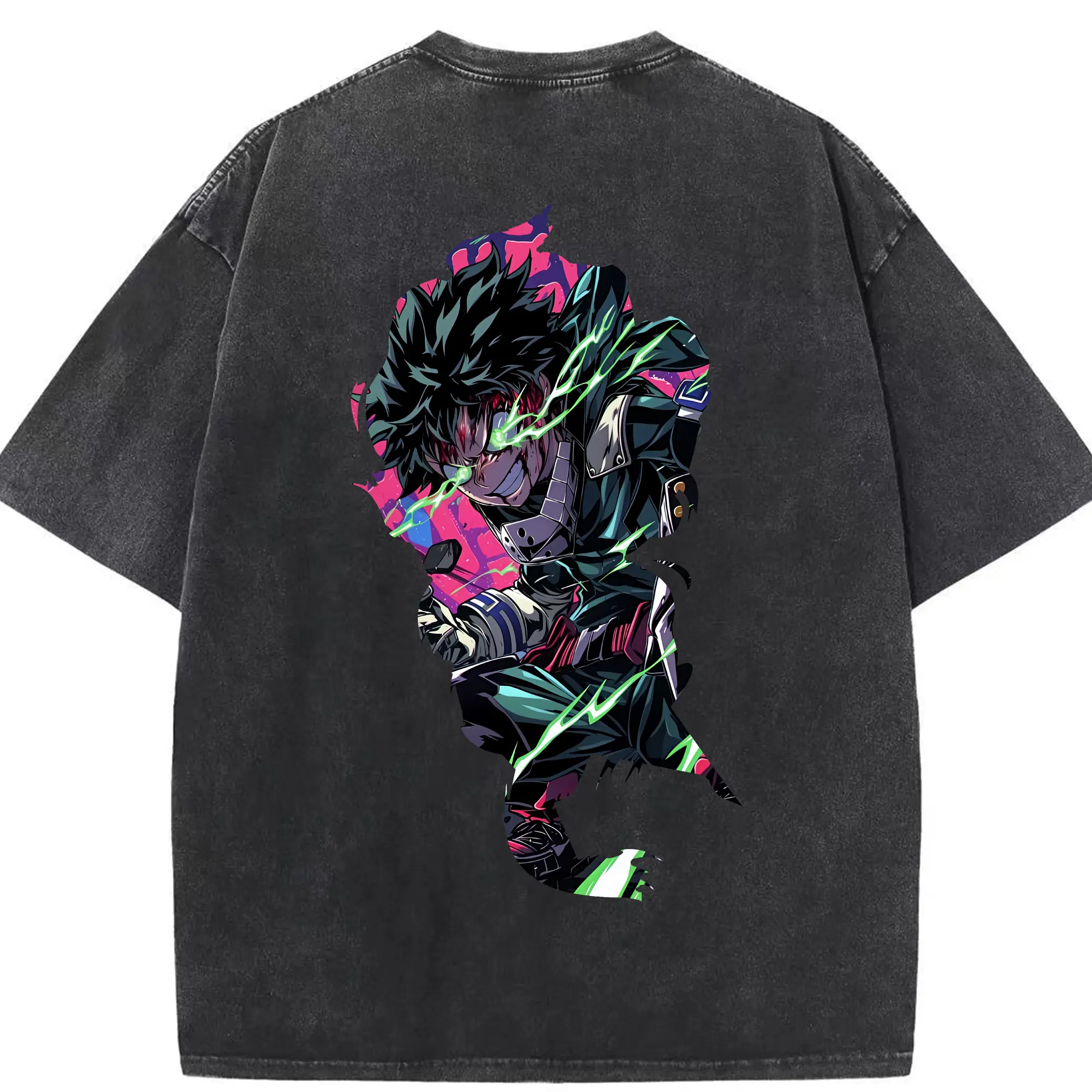 僕のヒーローアカデミア グッズ,爆豪勝己 - 綿100％ ヴィンテージ風 半袖Tシャツ ・ 背面プリント ・ 柔らか肌触り ・ 通気性 快適 ・ スポーツ カジュアル 外出用