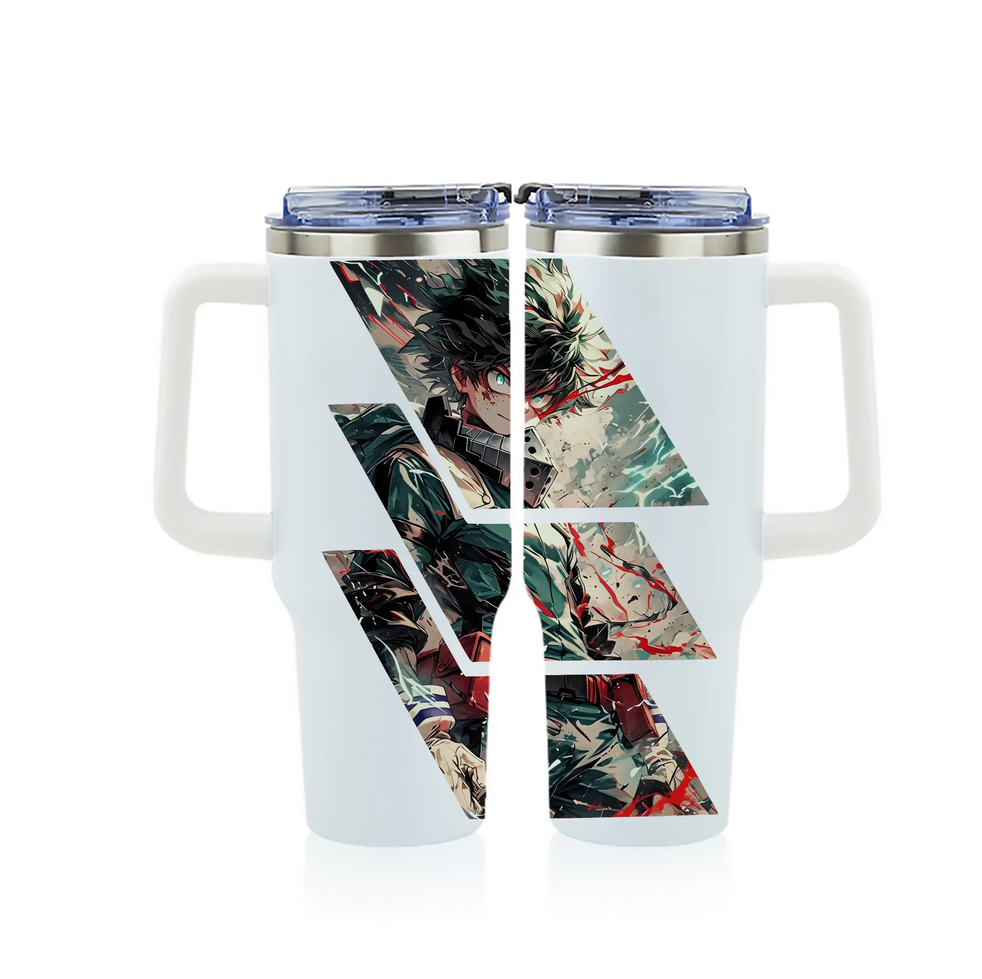 僕のヒーローアカデミア グッズ,緑谷出久 - 1200mL フルプリント車用タンブラー ・ 304ステンレス 内側 ・ 201ステンレス 外側 ・ 保温 保冷 ・ 通勤 ドライブ アウトドア用