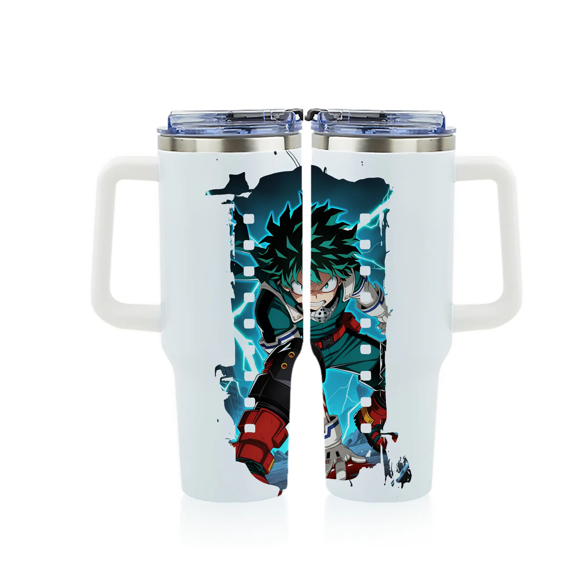 僕のヒーローアカデミア グッズ,緑谷出久 - 1200mL フルプリント車用タンブラー ・ 304ステンレス 内側 ・ 201ステンレス 外側 ・ 保温 保冷 ・ 通勤 ドライブ アウトドア用