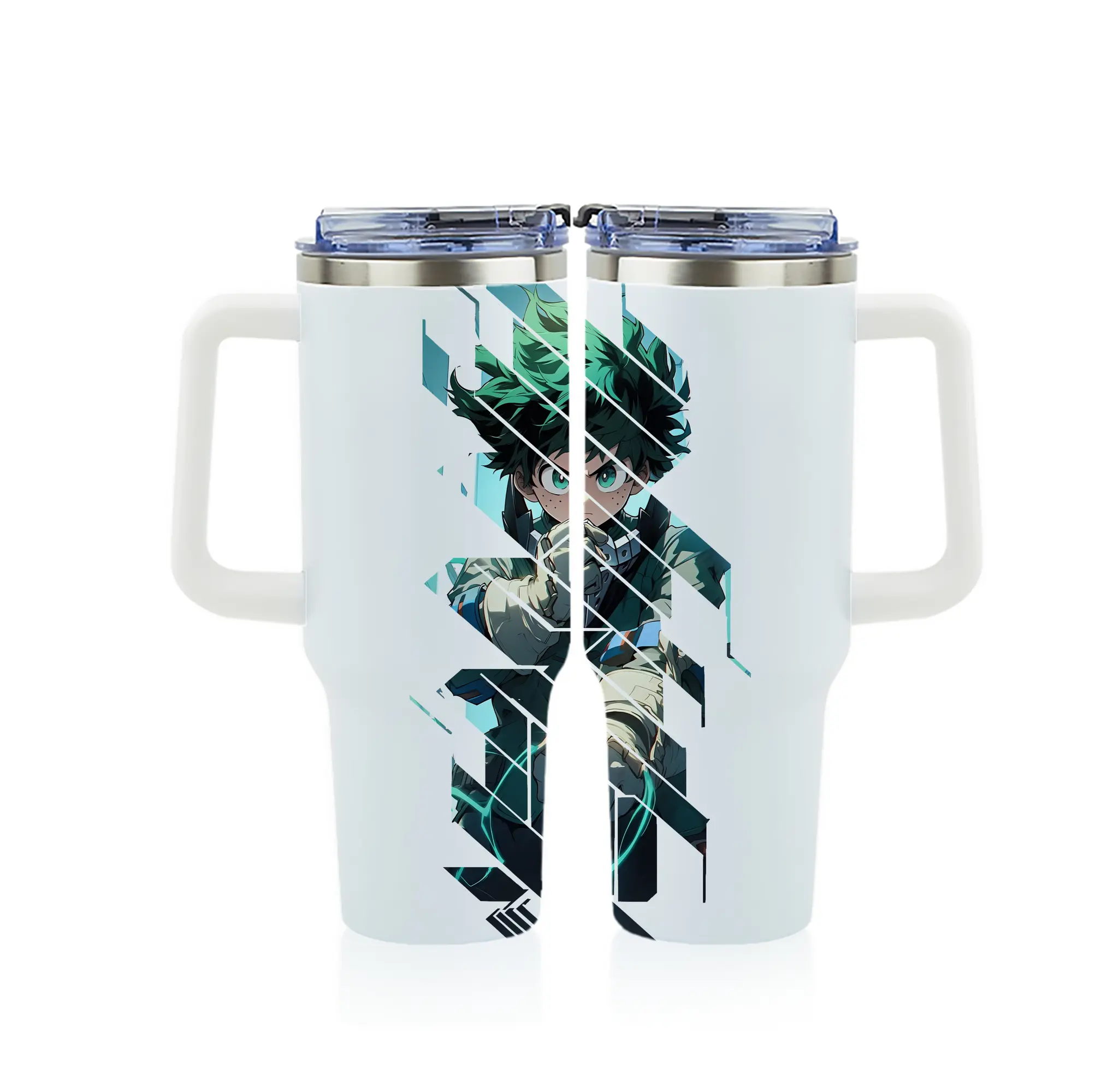 僕のヒーローアカデミア グッズ,緑谷出久 - 1200mL フルプリント車用タンブラー ・ 304ステンレス 内側 ・ 201ステンレス 外側 ・ 保温 保冷 ・ 通勤 ドライブ アウトドア用