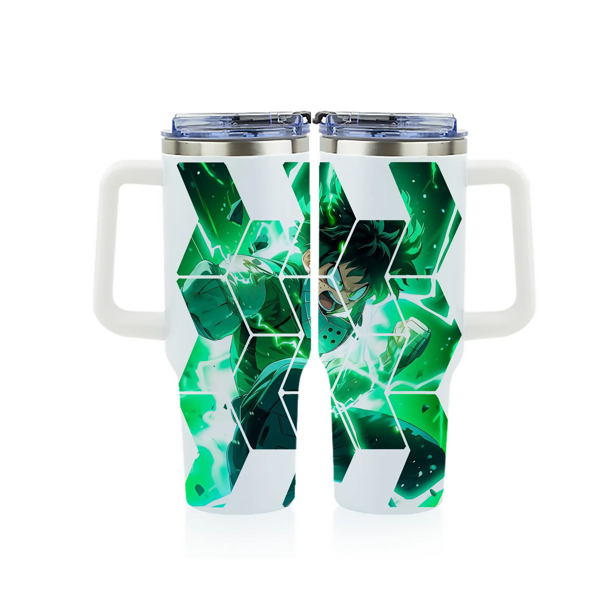 僕のヒーローアカデミア グッズ,緑谷出久 - 1200mL フルプリント車用タンブラー ・ 304ステンレス 内側 ・ 201ステンレス 外側 ・ 保温 保冷 ・ 通勤 ドライブ アウトドア用