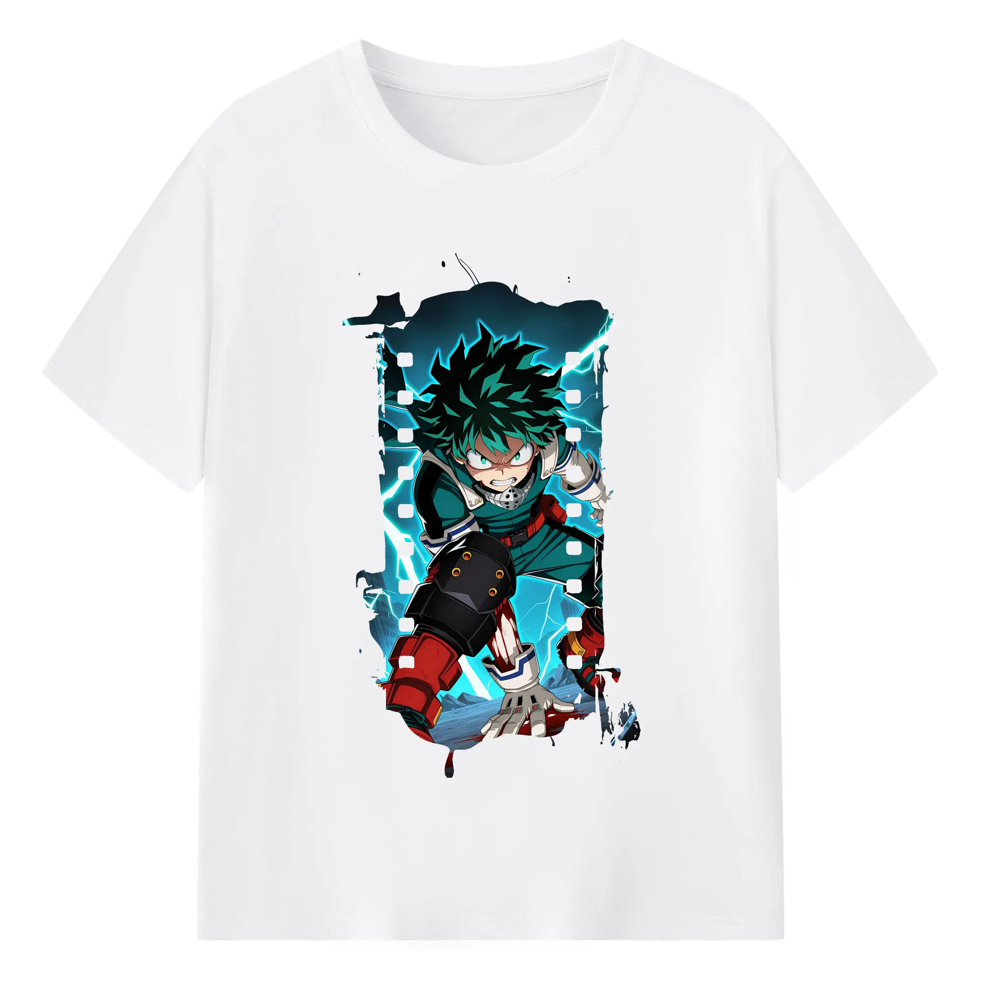 僕のヒーローアカデミア グッズ,緑谷出久 - 綿100％ 半袖Tシャツ ・ フロントプリント ・ 快適 通気性 ・ 日常使い 散歩 スポーツ用