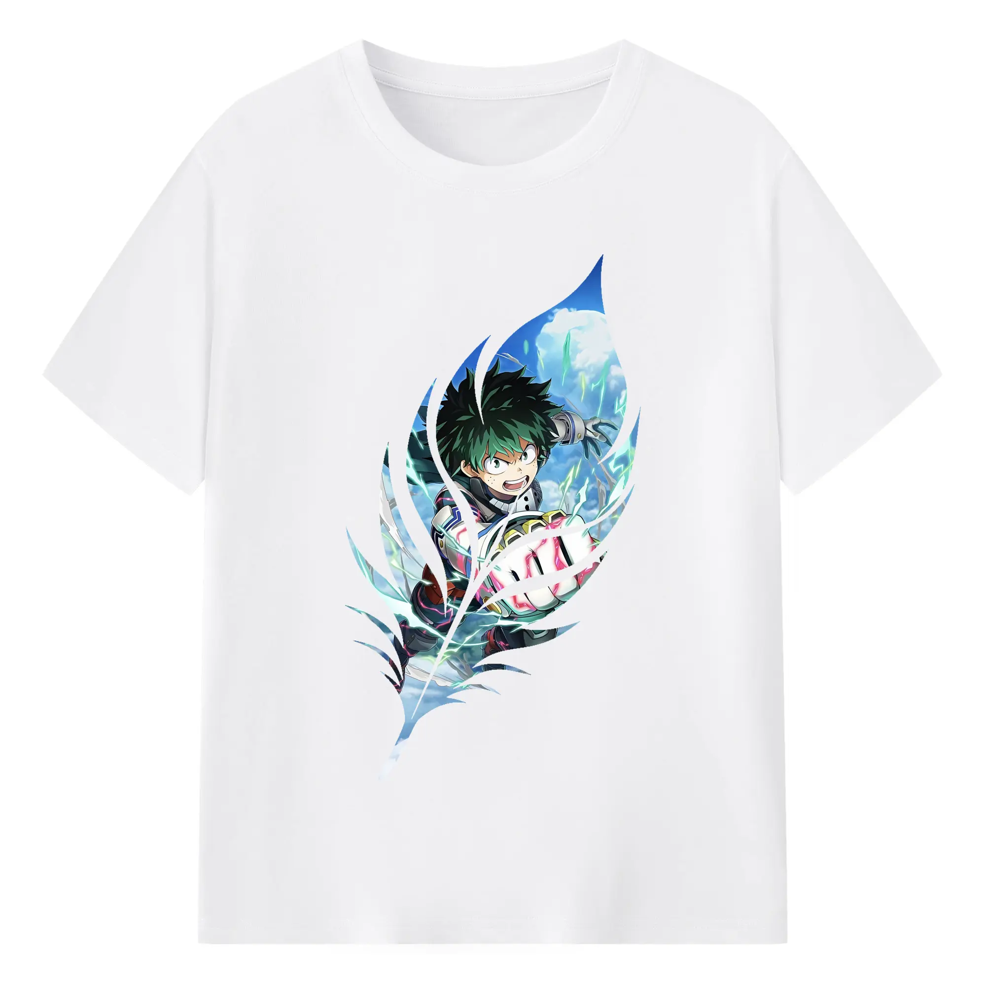 僕のヒーローアカデミア グッズ,緑谷出久 - 綿100％ 半袖Tシャツ ・ フロントプリント ・ 快適 通気性 ・ 日常使い 散歩 スポーツ用