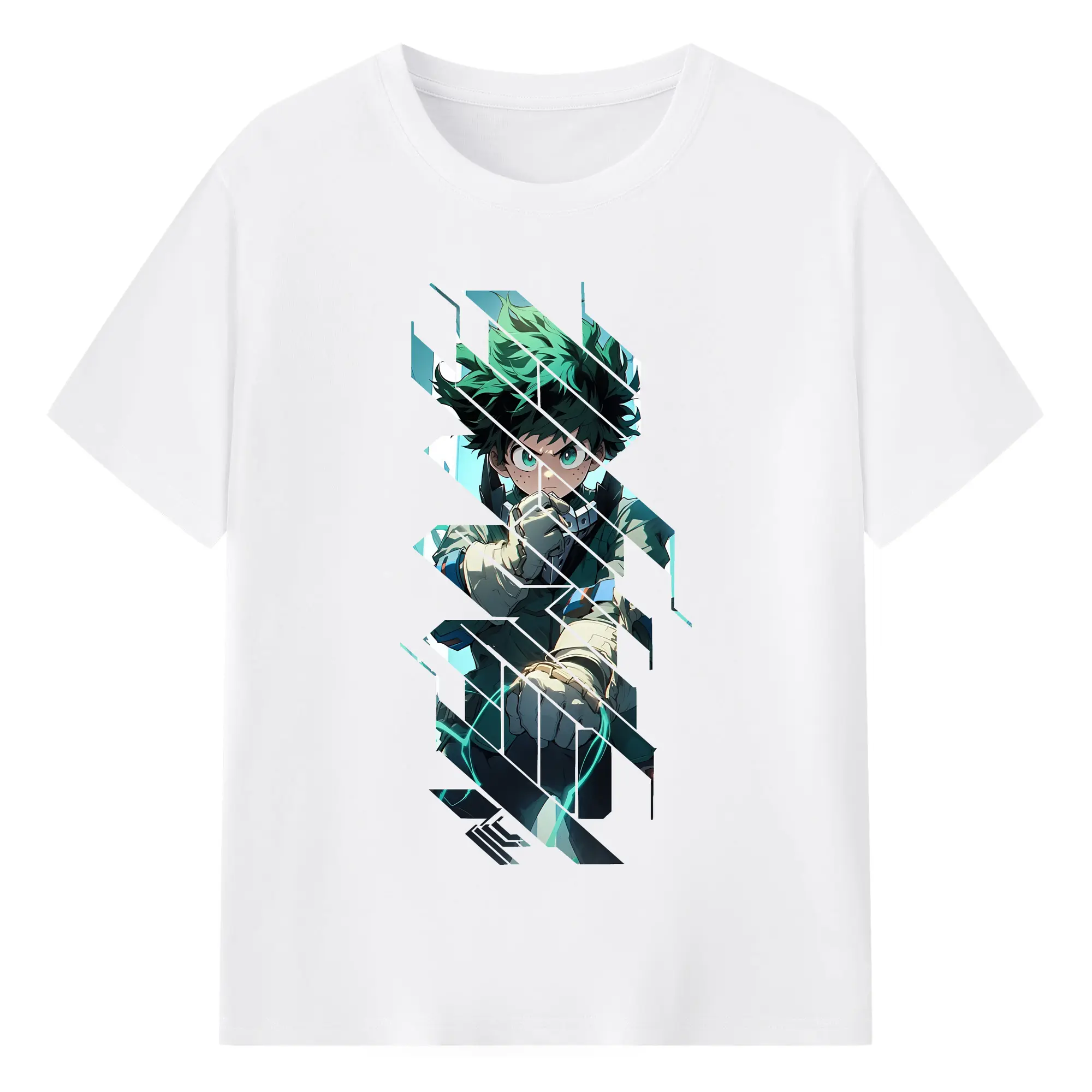 僕のヒーローアカデミア グッズ,緑谷出久 - 綿100％ 半袖Tシャツ ・ フロントプリント ・ 快適 通気性 ・ 日常使い 散歩 スポーツ用