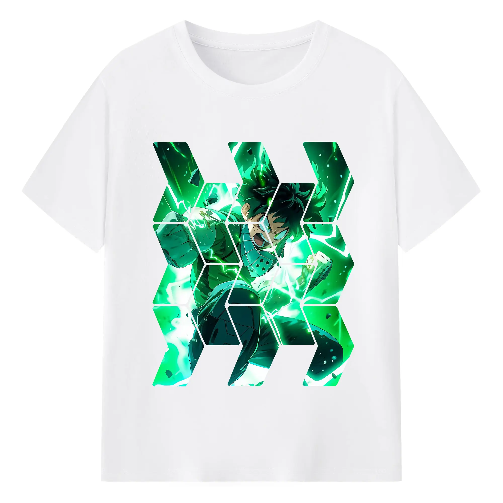 僕のヒーローアカデミア グッズ,緑谷出久 - 綿100％ 半袖Tシャツ ・ フロントプリント ・ 快適 通気性 ・ 日常使い 散歩 スポーツ用