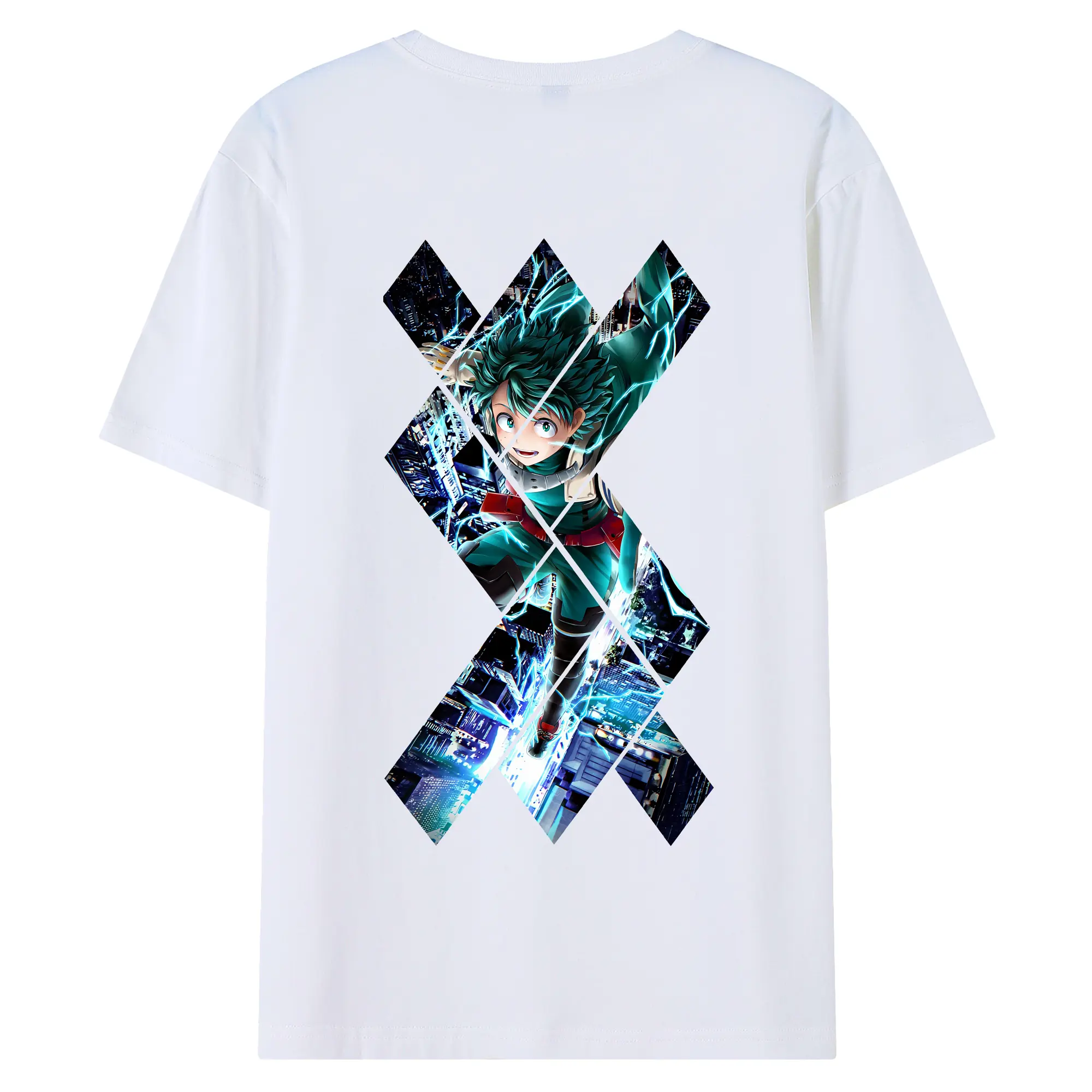 僕のヒーローアカデミア グッズ,緑谷出久 - 綿100％ 半袖Tシャツ ・ バックプリント ・ 快適 通気性 ・ 日常使い 散歩 スポーツ用