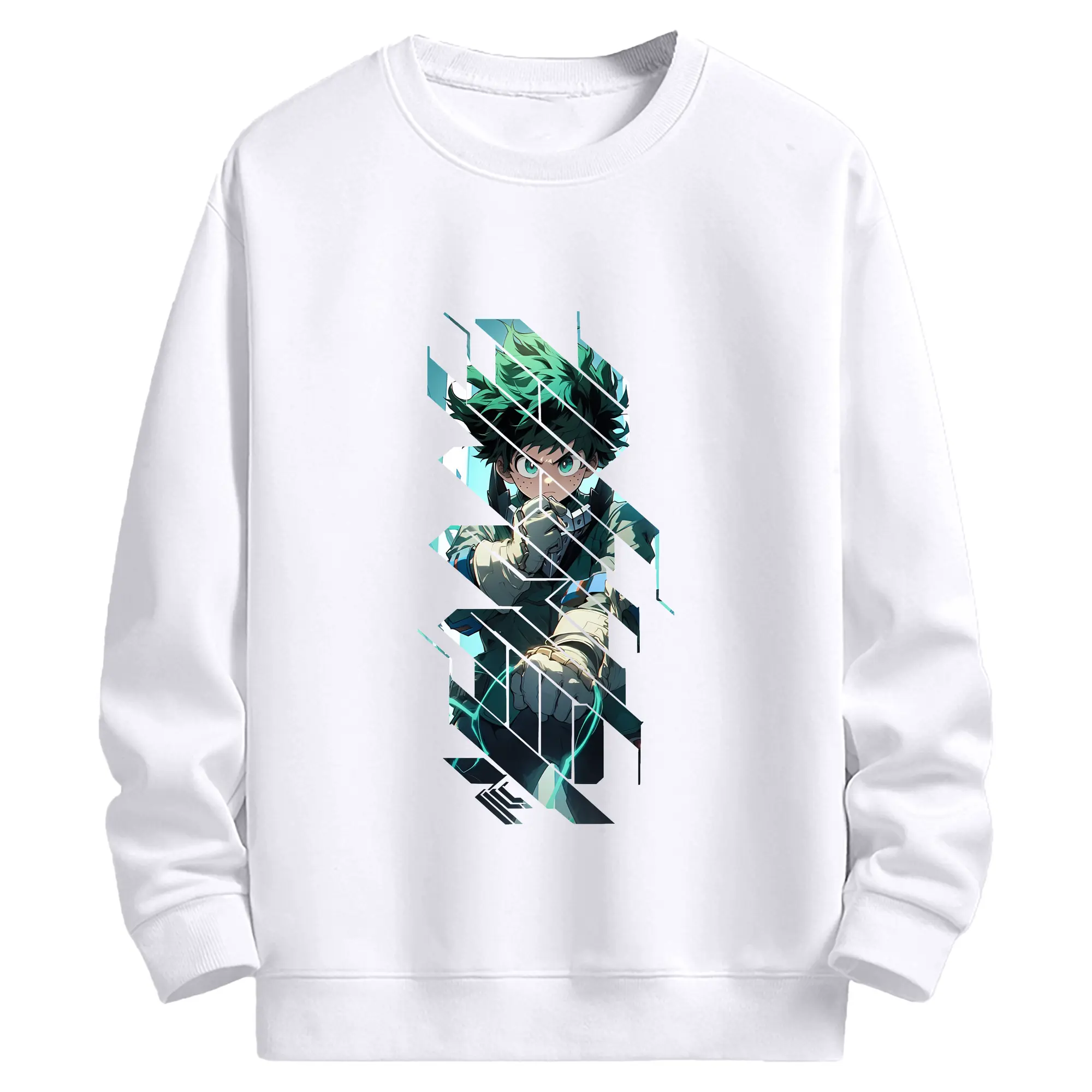 僕のヒーローアカデミア グッズ,緑谷出久 - 高品質 クルーネック スウェット ・ コットン59％ ポリエステル41％ ・ ユニセックス 長袖 トレーナー ・ カジュアル デイリー スポーツ 散歩用