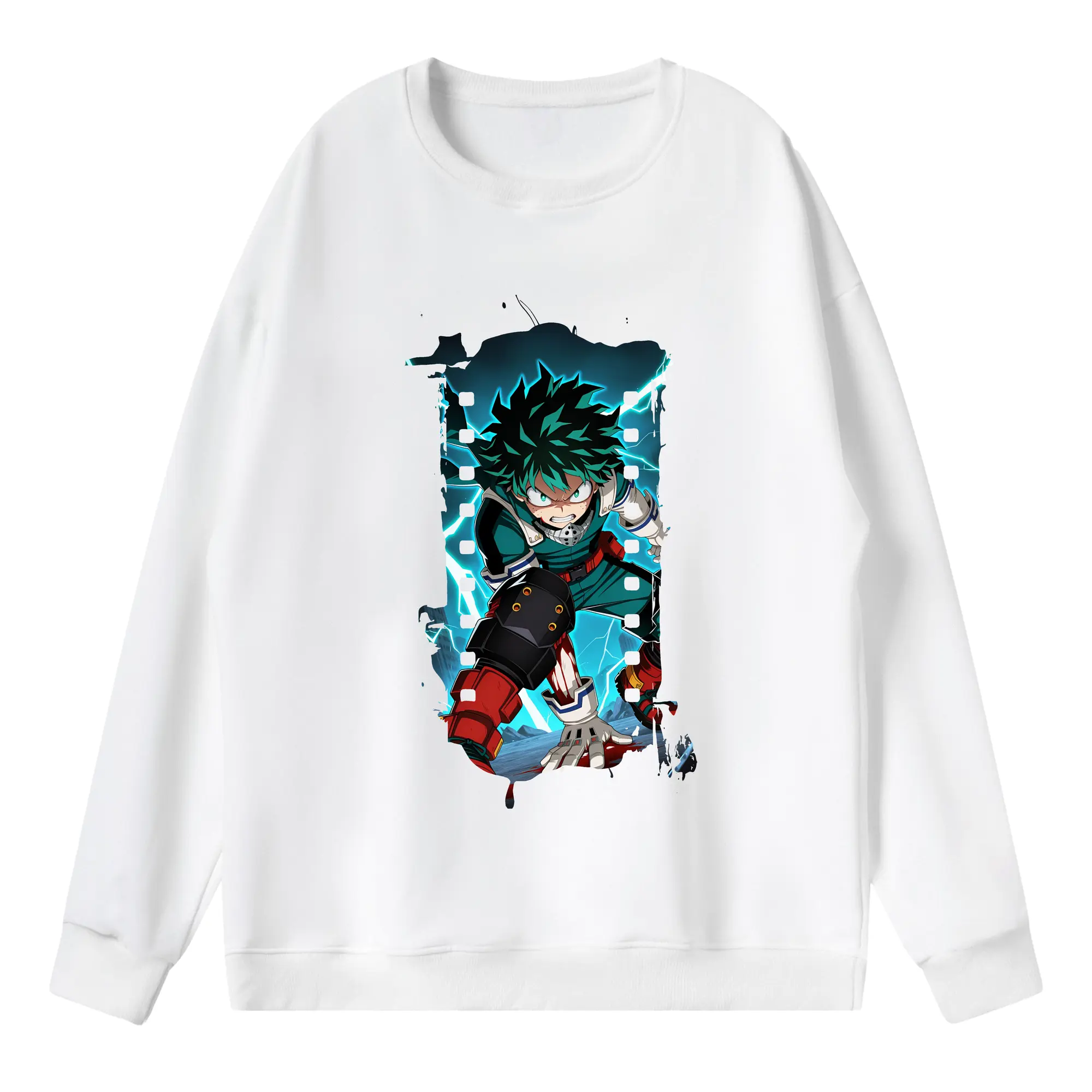 僕のヒーローアカデミア グッズ,緑谷出久 - 薄手 クルーネック スウェット 裏毛260g · ポリエステル 春秋向け カジュアル 男女兼用 · トレーナー デイリー スポーツ 散歩に最適