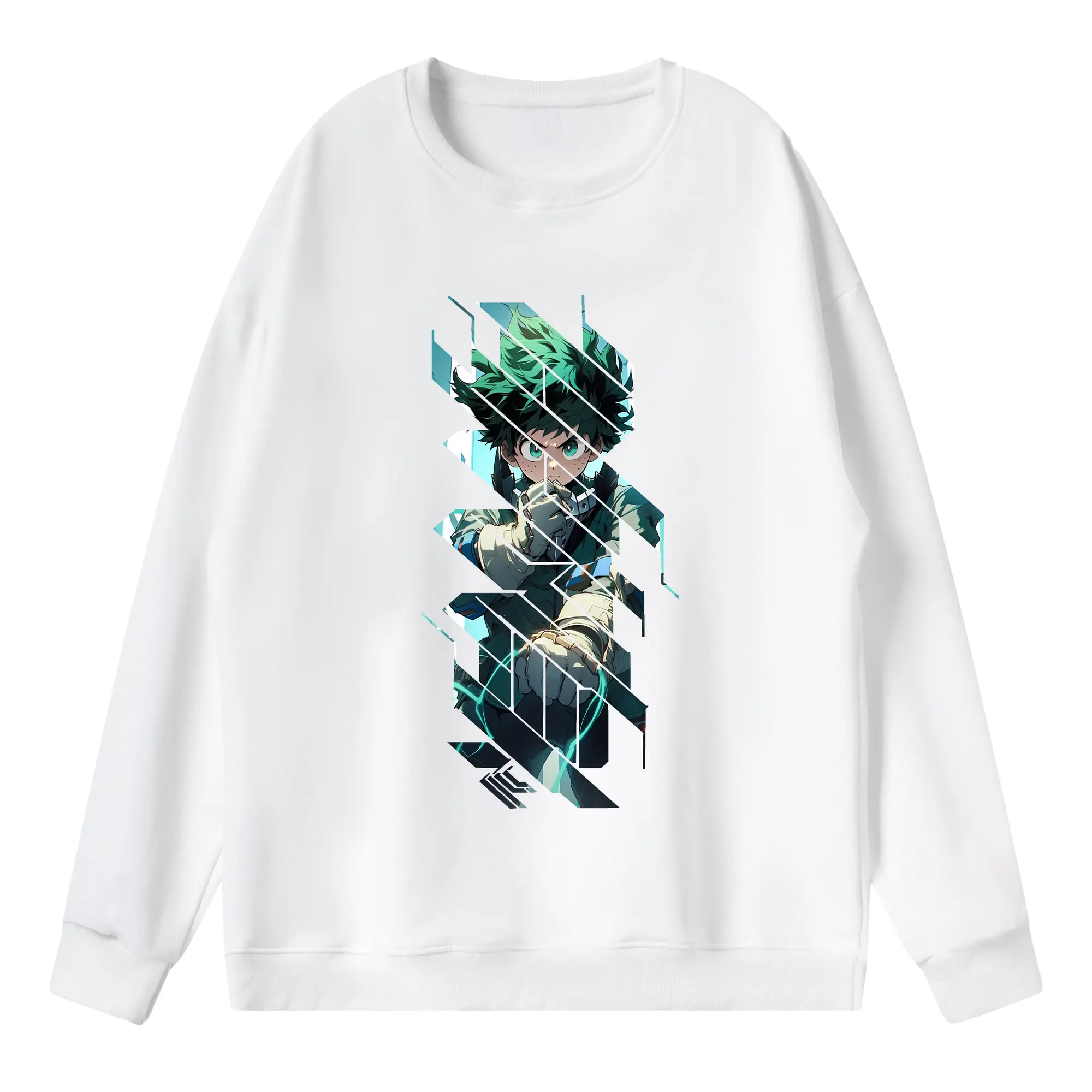 僕のヒーローアカデミア グッズ,緑谷出久 - 薄手 クルーネック スウェット 裏毛260g · ポリエステル 春秋向け カジュアル 男女兼用 · トレーナー デイリー スポーツ 散歩に最適