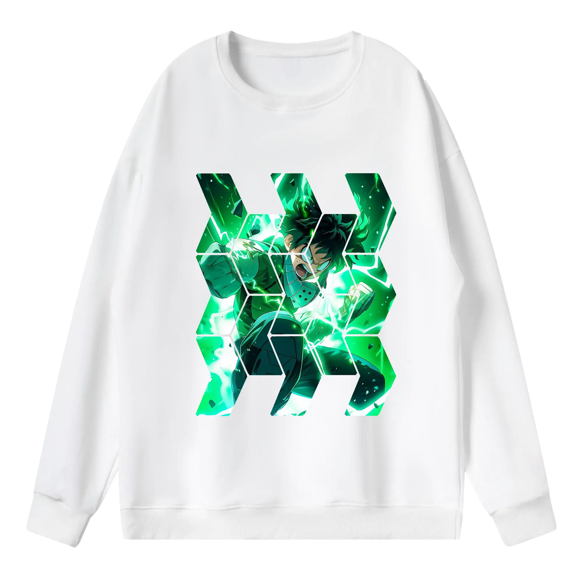 僕のヒーローアカデミア グッズ,緑谷出久 - 薄手 クルーネック スウェット 裏毛260g · ポリエステル 春秋向け カジュアル 男女兼用 · トレーナー デイリー スポーツ 散歩に最適