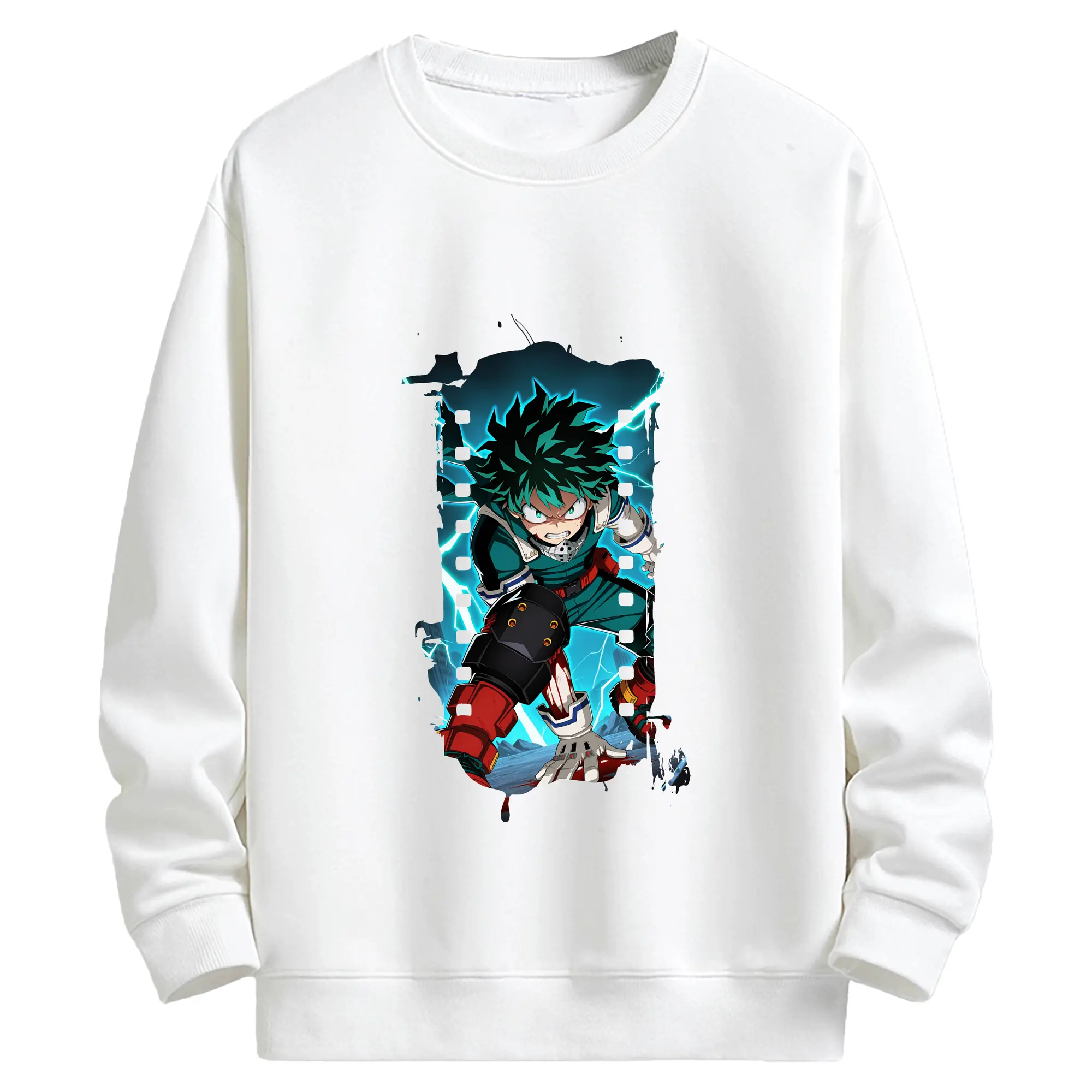 僕のヒーローアカデミア グッズ,緑谷出久 - キッズ クルーネックスウェットシャツ ・ フロントプリント ・ 綿80％ ポリエステル20％ ・ 快適 通学 スポーツ 日常使い お散歩用
