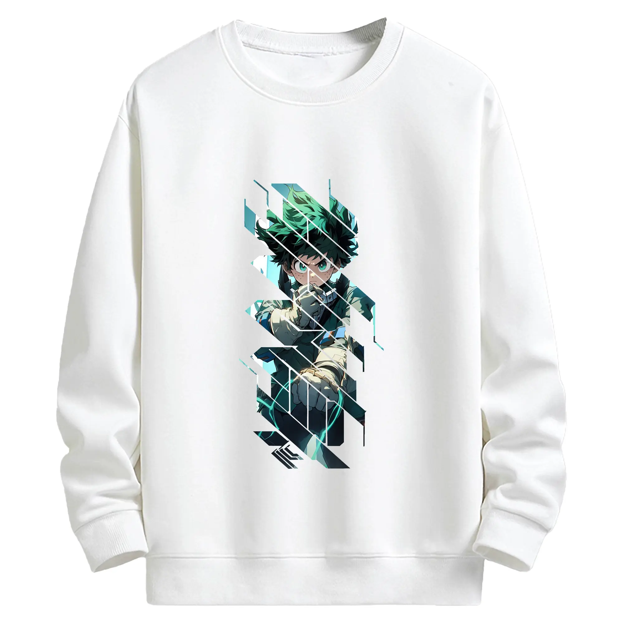 僕のヒーローアカデミア グッズ,緑谷出久 - キッズ クルーネックスウェットシャツ ・ フロントプリント ・ 綿80％ ポリエステル20％ ・ 快適 通学 スポーツ 日常使い お散歩用