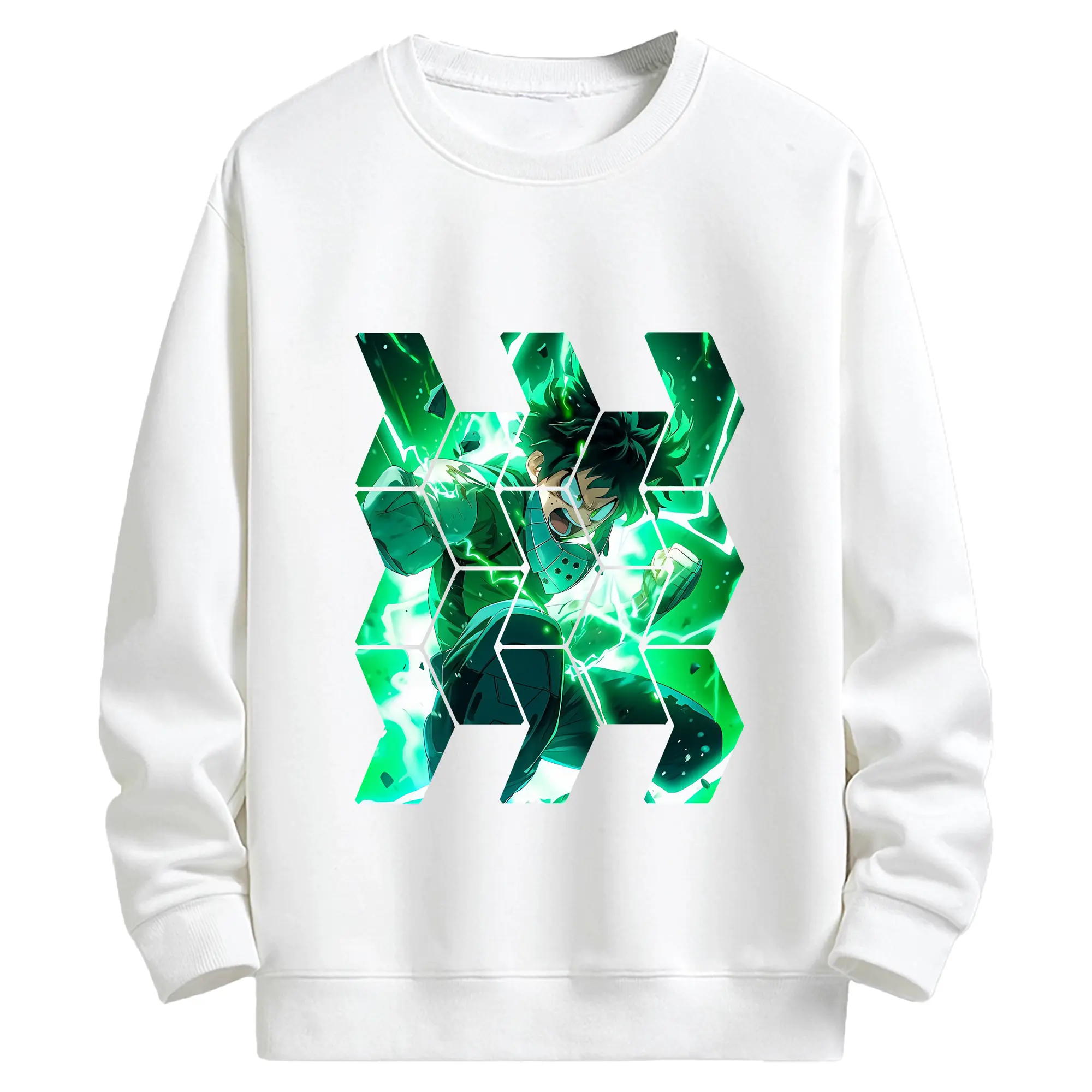 僕のヒーローアカデミア グッズ,緑谷出久 - キッズ クルーネックスウェットシャツ ・ フロントプリント ・ 綿80％ ポリエステル20％ ・ 快適 通学 スポーツ 日常使い お散歩用