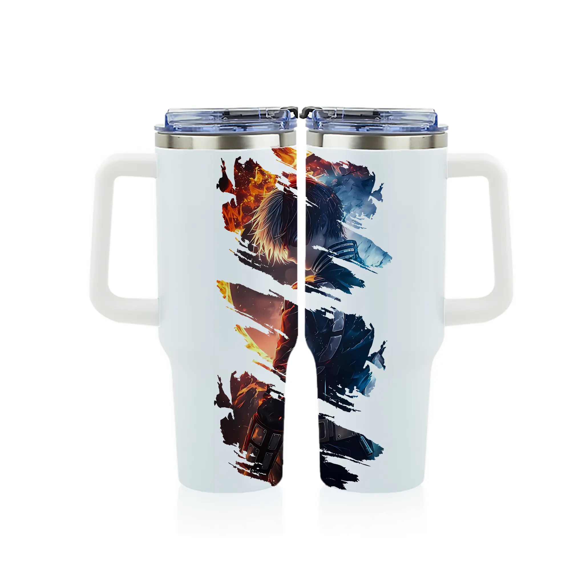 僕のヒーローアカデミア グッズ,轟焦凍 - 1200mL フルプリント車用タンブラー ・ 304ステンレス 内側 ・ 201ステンレス 外側 ・ 保温 保冷 ・ 通勤 ドライブ アウトドア用
