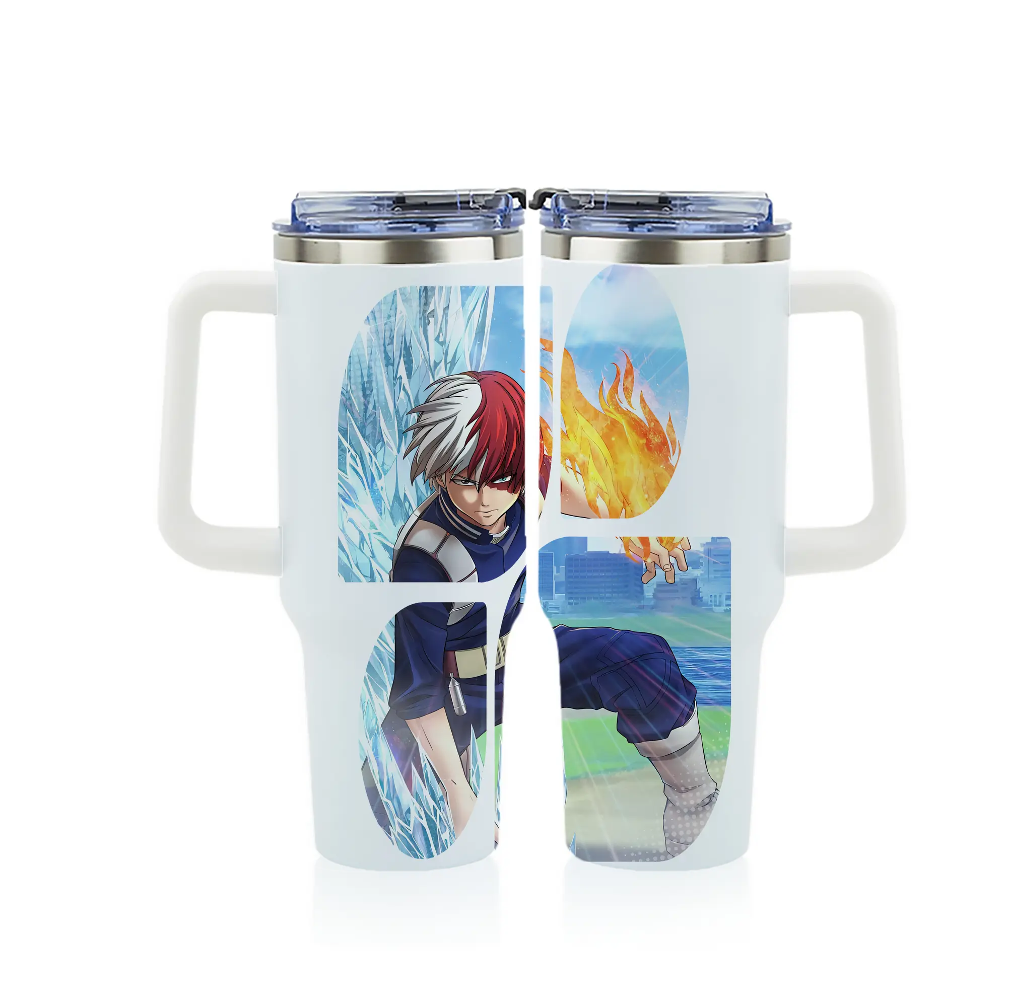 僕のヒーローアカデミア グッズ,轟焦凍 - 1200mL フルプリント車用タンブラー ・ 304ステンレス 内側 ・ 201ステンレス 外側 ・ 保温 保冷 ・ 通勤 ドライブ アウトドア用