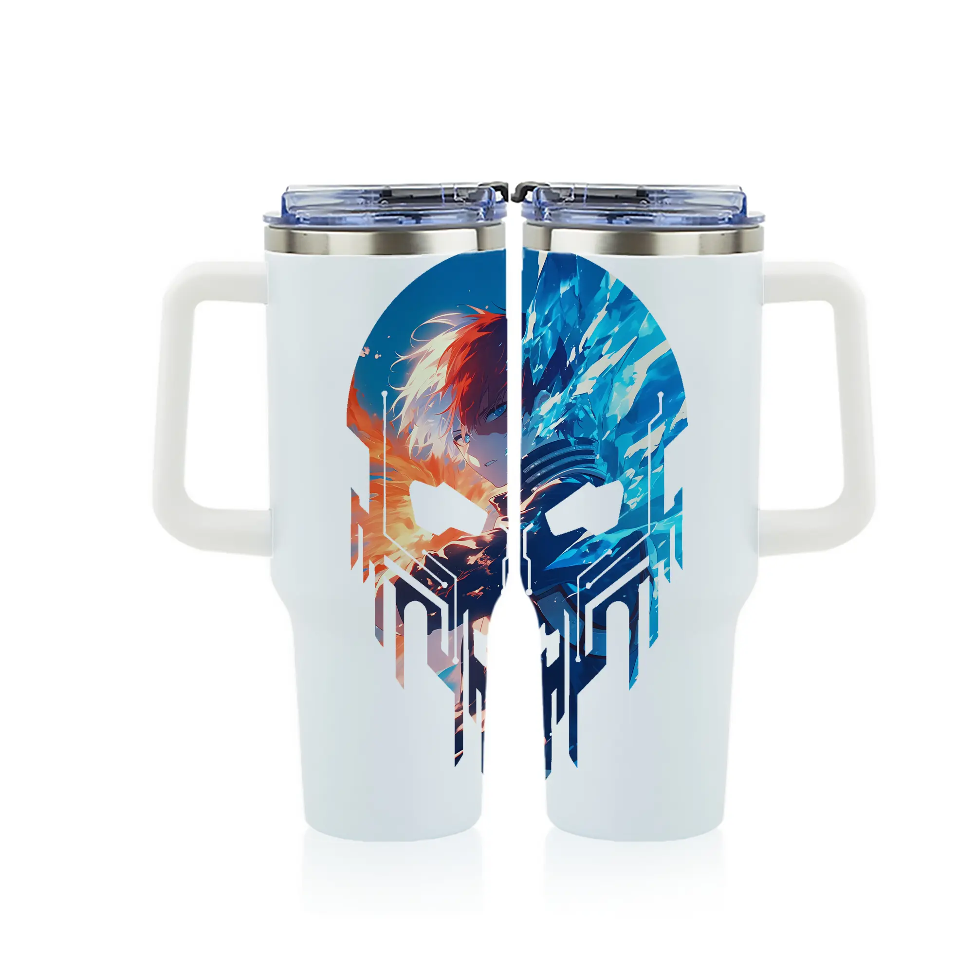 僕のヒーローアカデミア グッズ,轟焦凍 - 1200mL フルプリント車用タンブラー ・ 304ステンレス 内側 ・ 201ステンレス 外側 ・ 保温 保冷 ・ 通勤 ドライブ アウトドア用