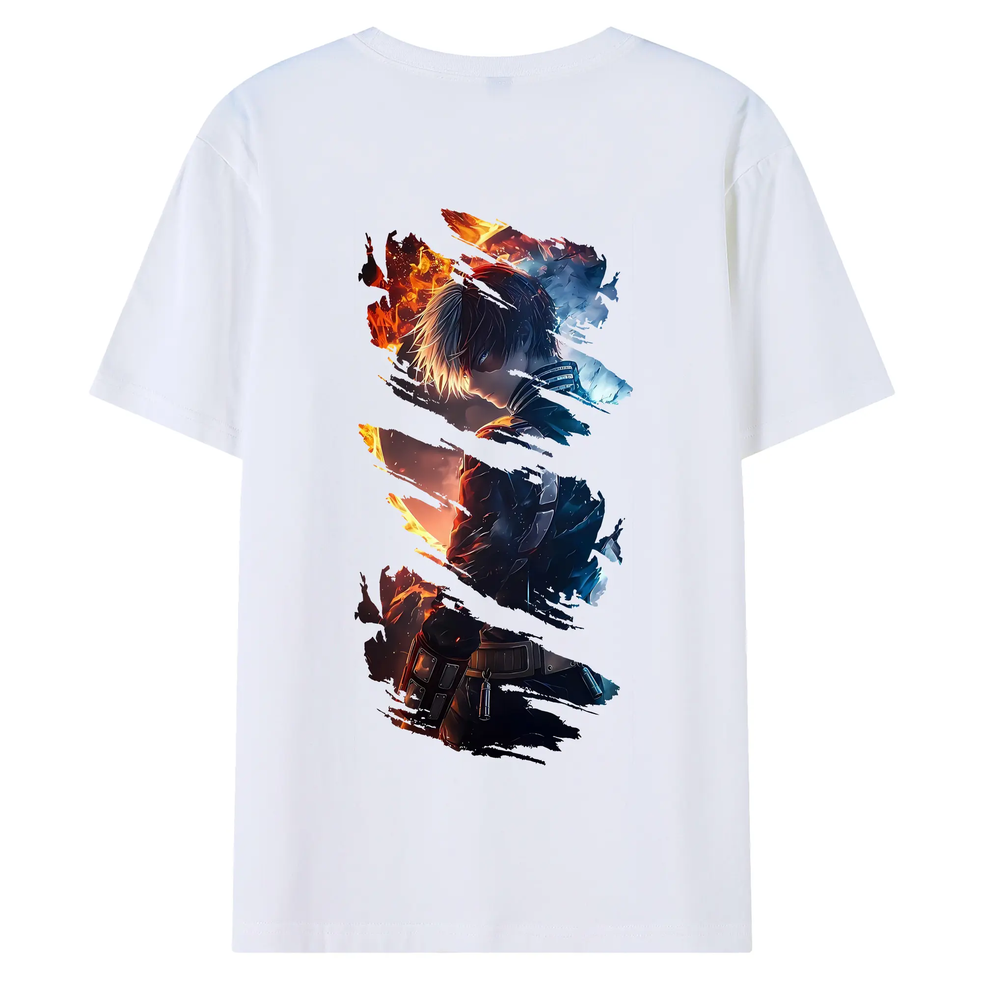 僕のヒーローアカデミア グッズ,轟焦凍 - 綿100％ 半袖Tシャツ ・ バックプリント ・ 快適 通気性 ・ 日常使い 散歩 スポーツ用