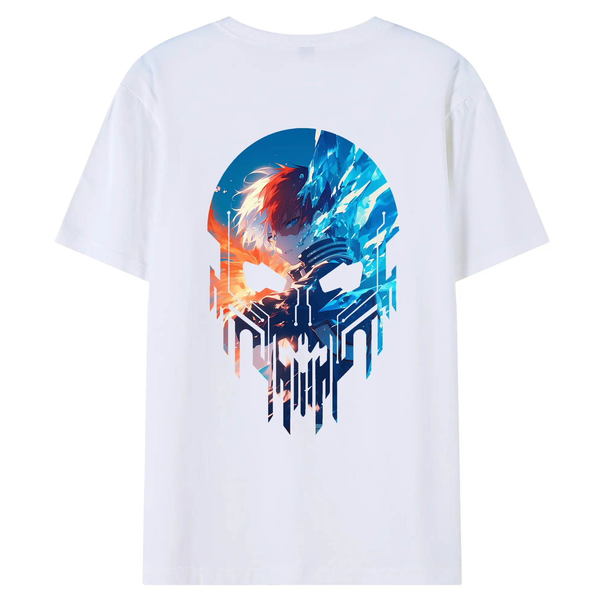 僕のヒーローアカデミア グッズ,轟焦凍 - 綿100％ 半袖Tシャツ ・ バックプリント ・ 快適 通気性 ・ 日常使い 散歩 スポーツ用