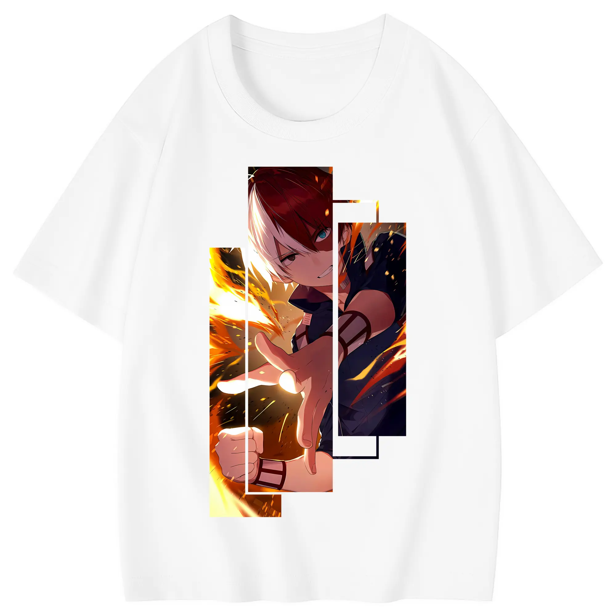 僕のヒーローアカデミア グッズ,轟焦凍 - 綿100％ キッズTシャツ ・ フロントプリント ・ 快適 通気性 ・ スポーツ カジュアル 散歩用