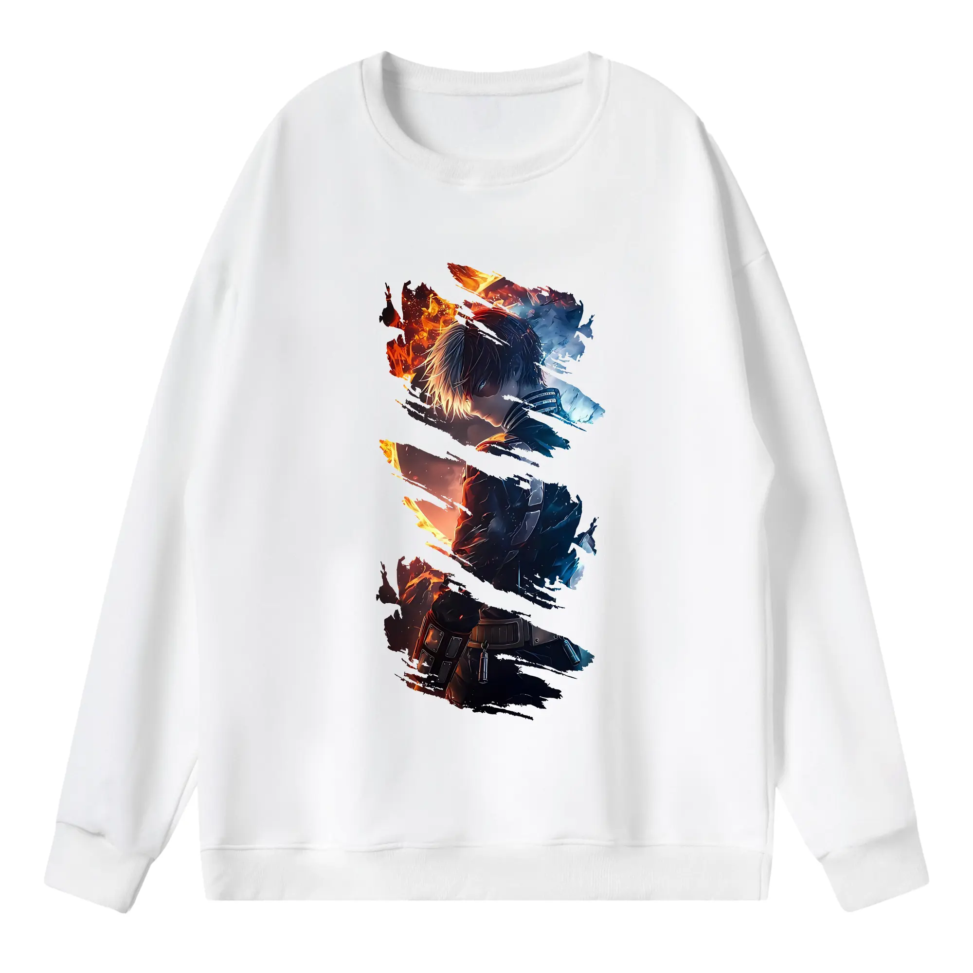 僕のヒーローアカデミア グッズ,轟焦凍 - 薄手 クルーネック スウェット 裏毛260g · ポリエステル 春秋向け カジュアル 男女兼用 · トレーナー デイリー スポーツ 散歩に最適