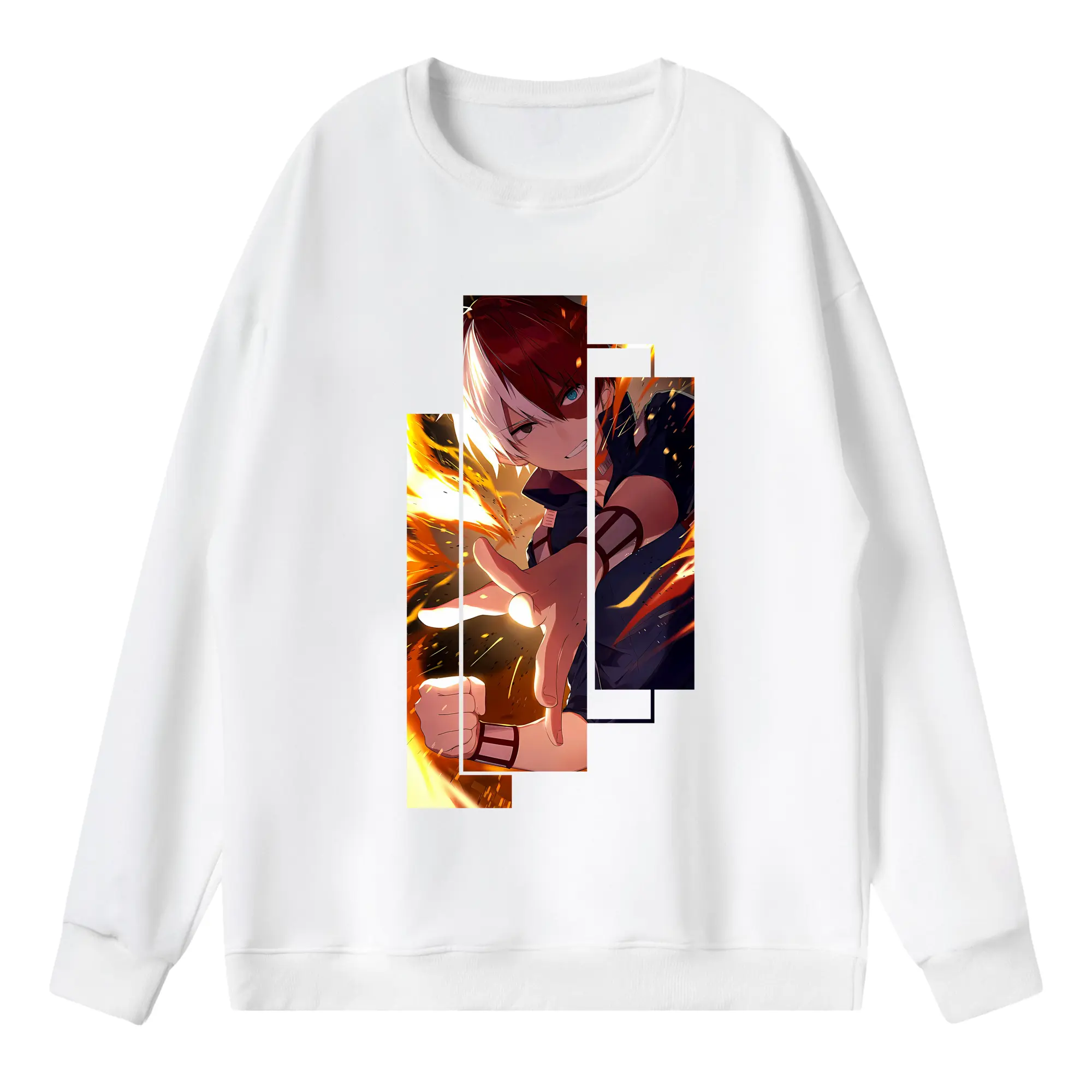 僕のヒーローアカデミア グッズ,轟焦凍 - 薄手 クルーネック スウェット 裏毛260g · ポリエステル 春秋向け カジュアル 男女兼用 · トレーナー デイリー スポーツ 散歩に最適