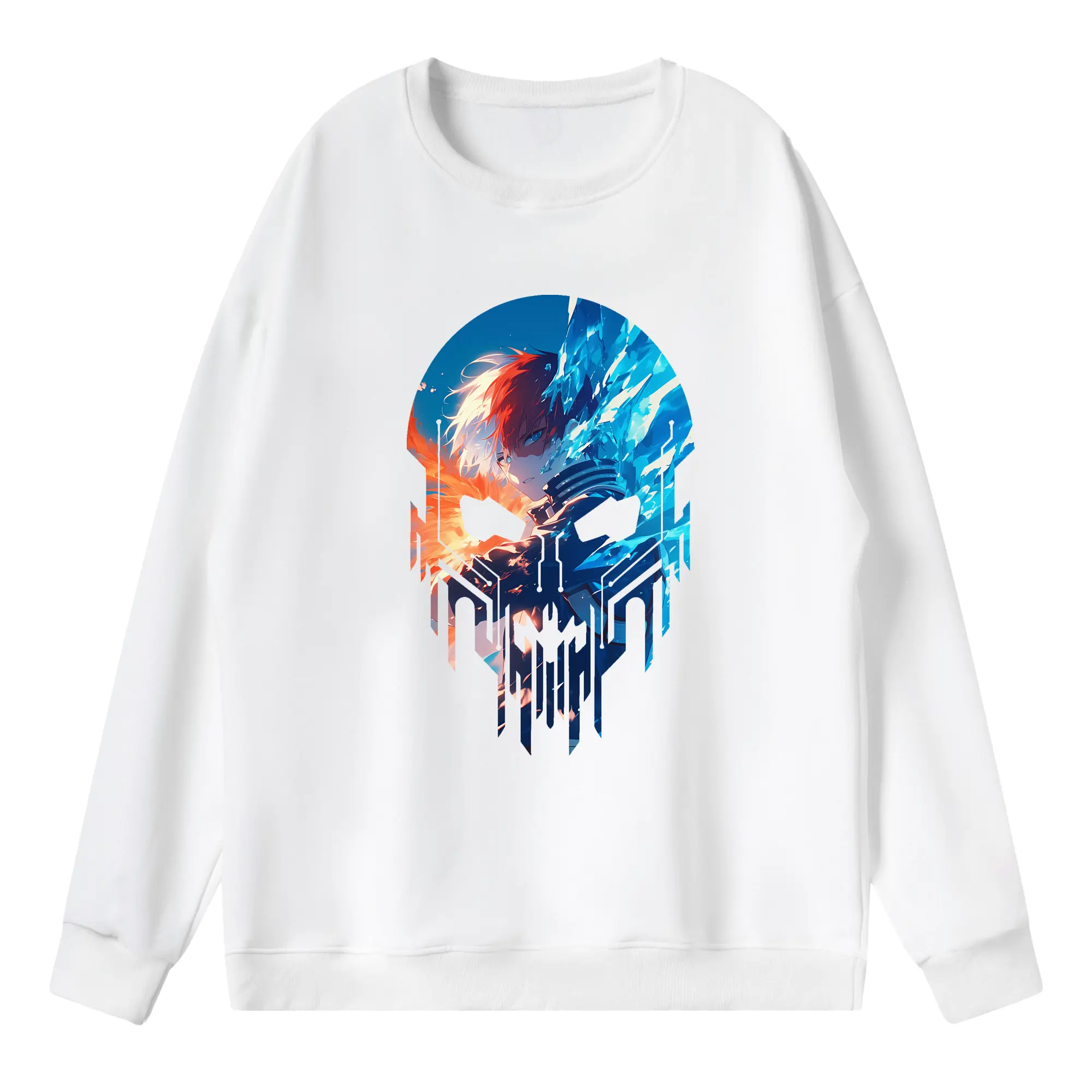 僕のヒーローアカデミア グッズ,轟焦凍 - 薄手 クルーネック スウェット 裏毛260g · ポリエステル 春秋向け カジュアル 男女兼用 · トレーナー デイリー スポーツ 散歩に最適