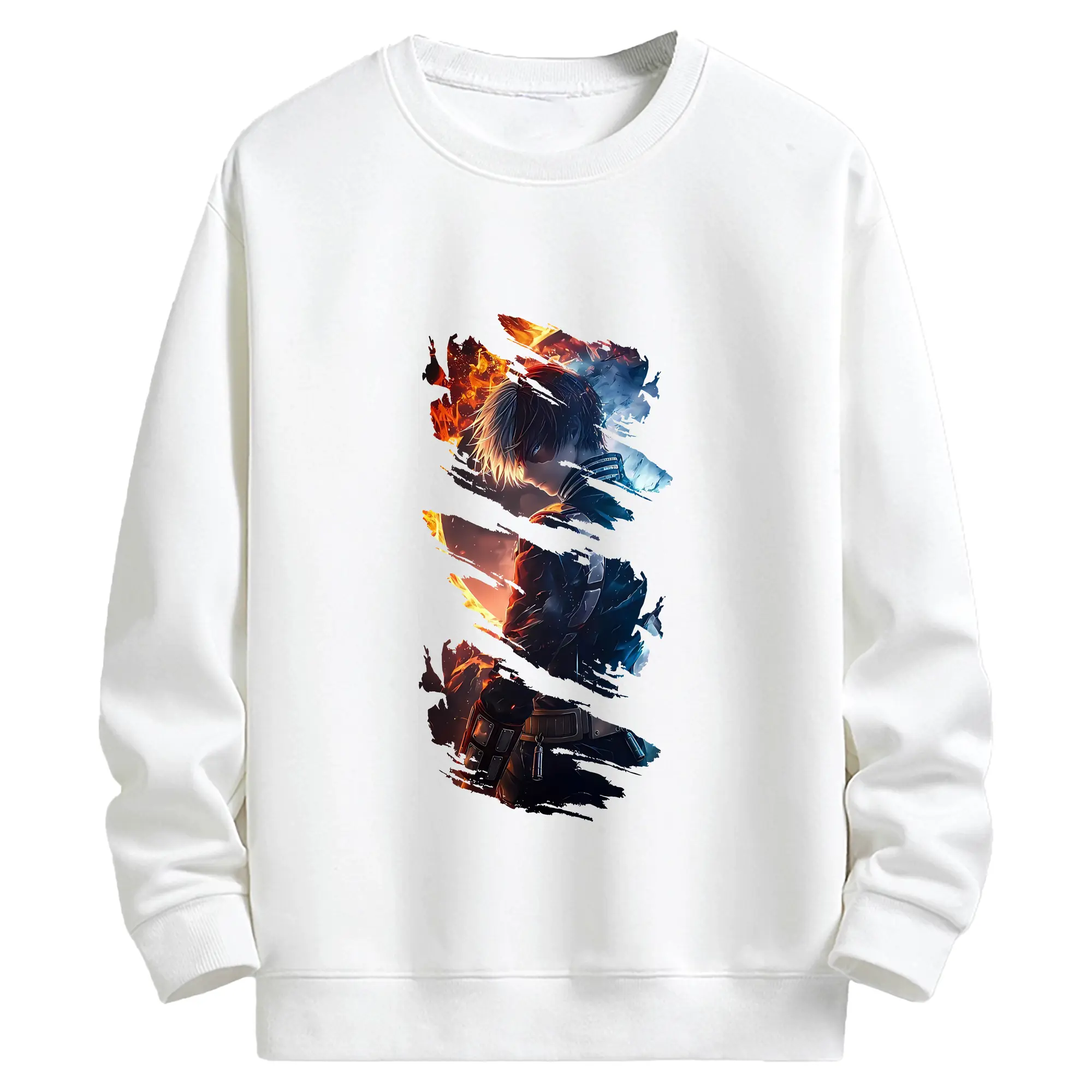 僕のヒーローアカデミア グッズ,轟焦凍 - キッズ クルーネックスウェットシャツ ・ フロントプリント ・ 綿80％ ポリエステル20％ ・ 快適 通学 スポーツ 日常使い お散歩用