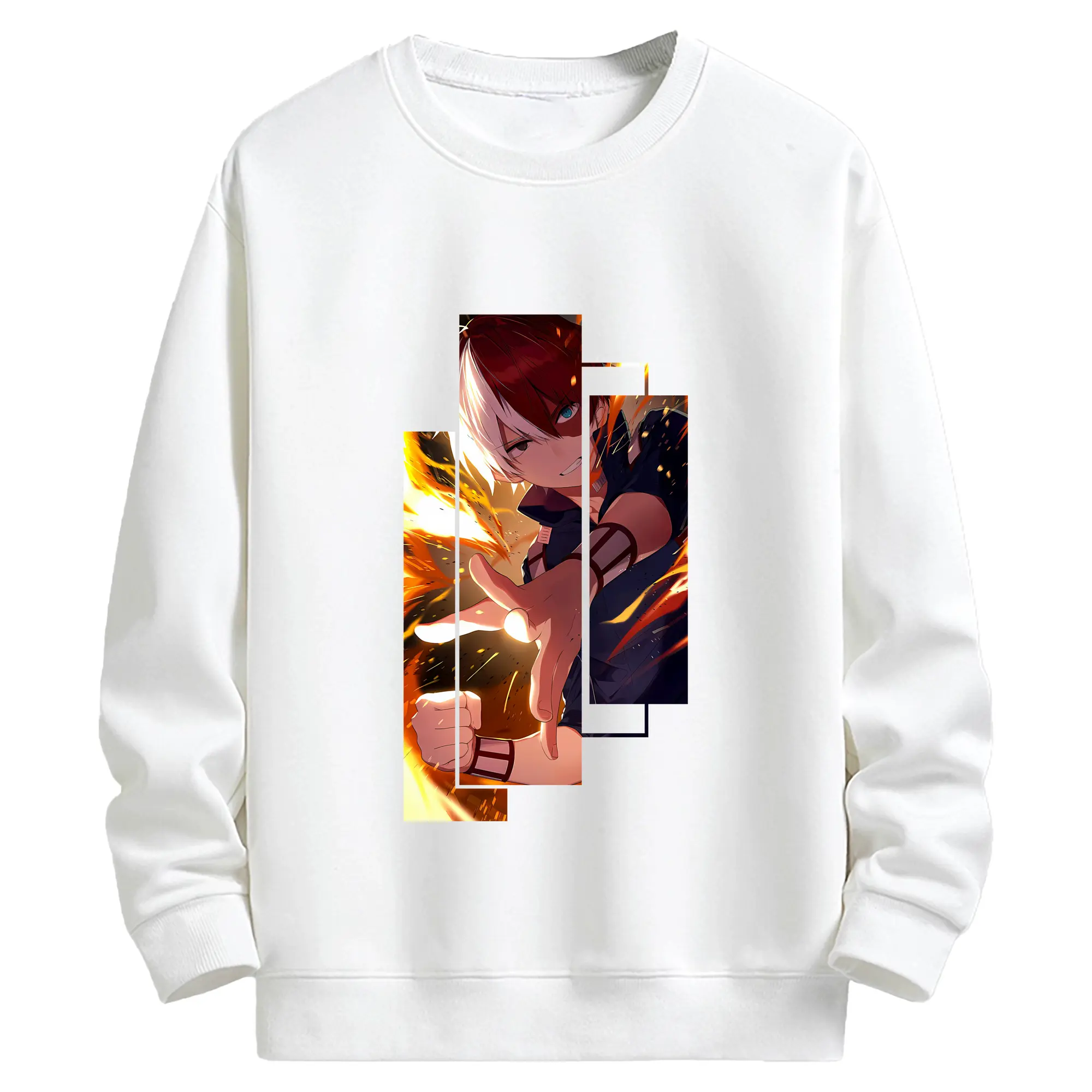 僕のヒーローアカデミア グッズ,轟焦凍 - キッズ クルーネックスウェットシャツ ・ フロントプリント ・ 綿80％ ポリエステル20％ ・ 快適 通学 スポーツ 日常使い お散歩用