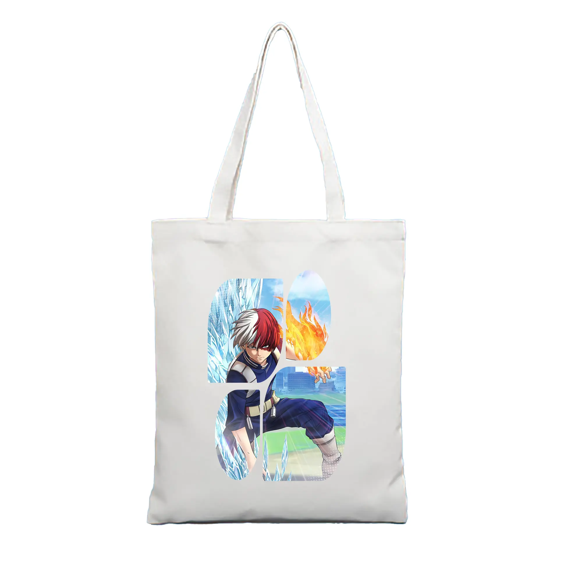 僕のヒーローアカデミア グッズ,轟焦凍 - 縦型キャンバス手提げバッグ（トートバッグ） ・ キャンバス素材 ・ ショッピング用 ・ 軽量 丈夫 お手入れ簡単