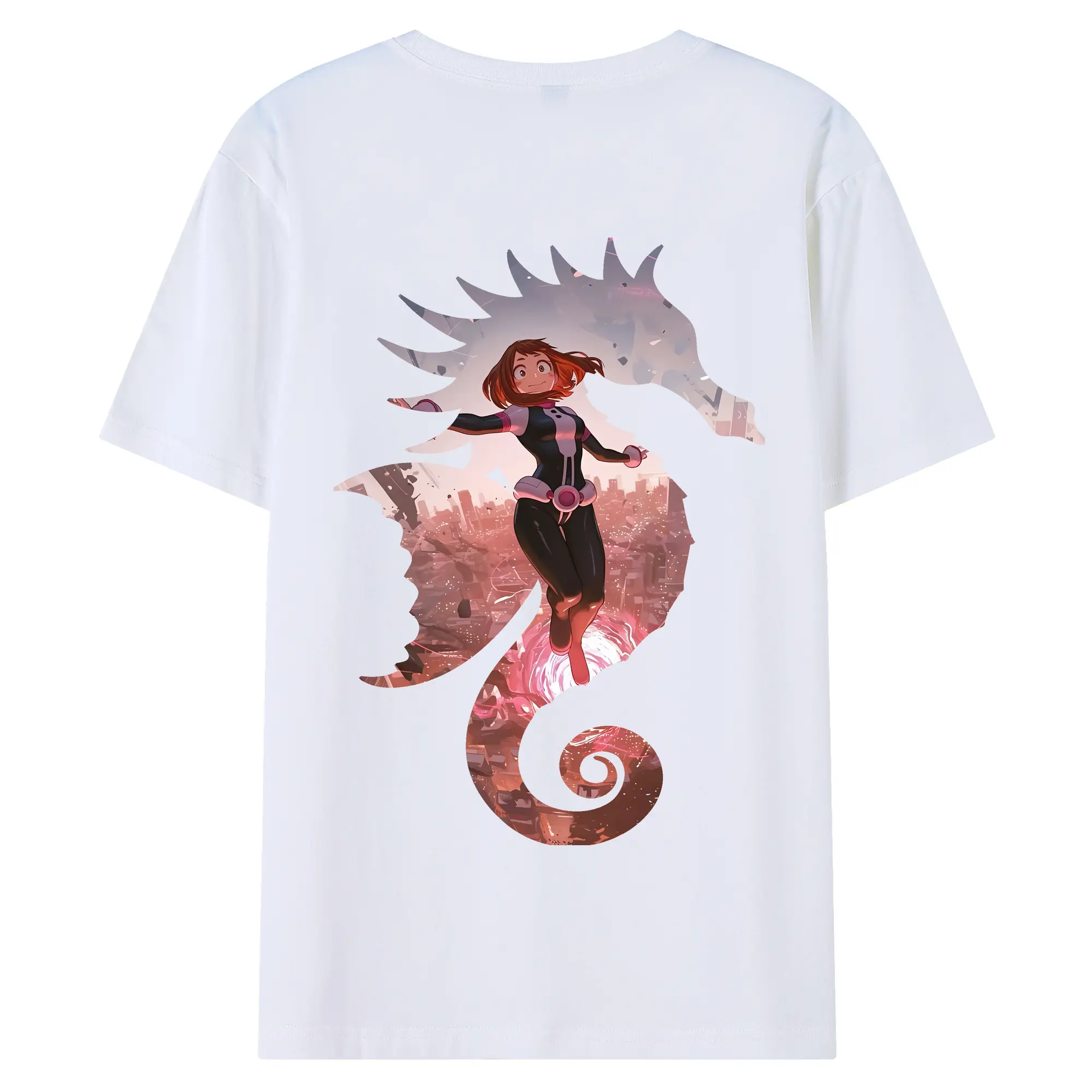 僕のヒーローアカデミア グッズ,麗日お茶子 - 綿100％ 半袖Tシャツ ・ バックプリント ・ 快適 通気性 ・ 日常使い 散歩 スポーツ用