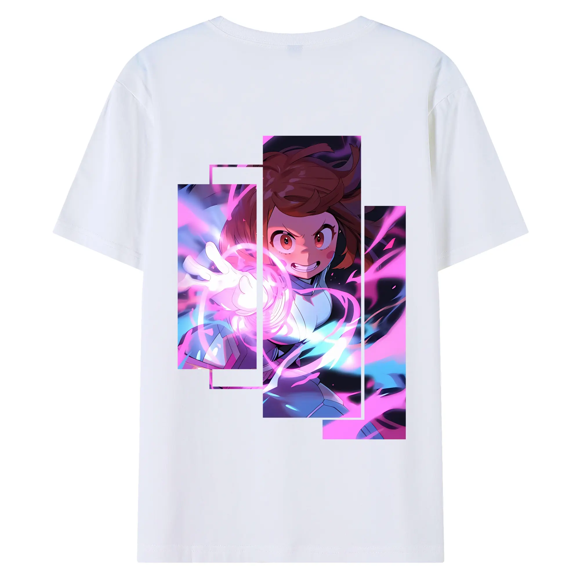 僕のヒーローアカデミア グッズ,麗日お茶子 - 綿100％ 半袖Tシャツ ・ バックプリント ・ 快適 通気性 ・ 日常使い 散歩 スポーツ用