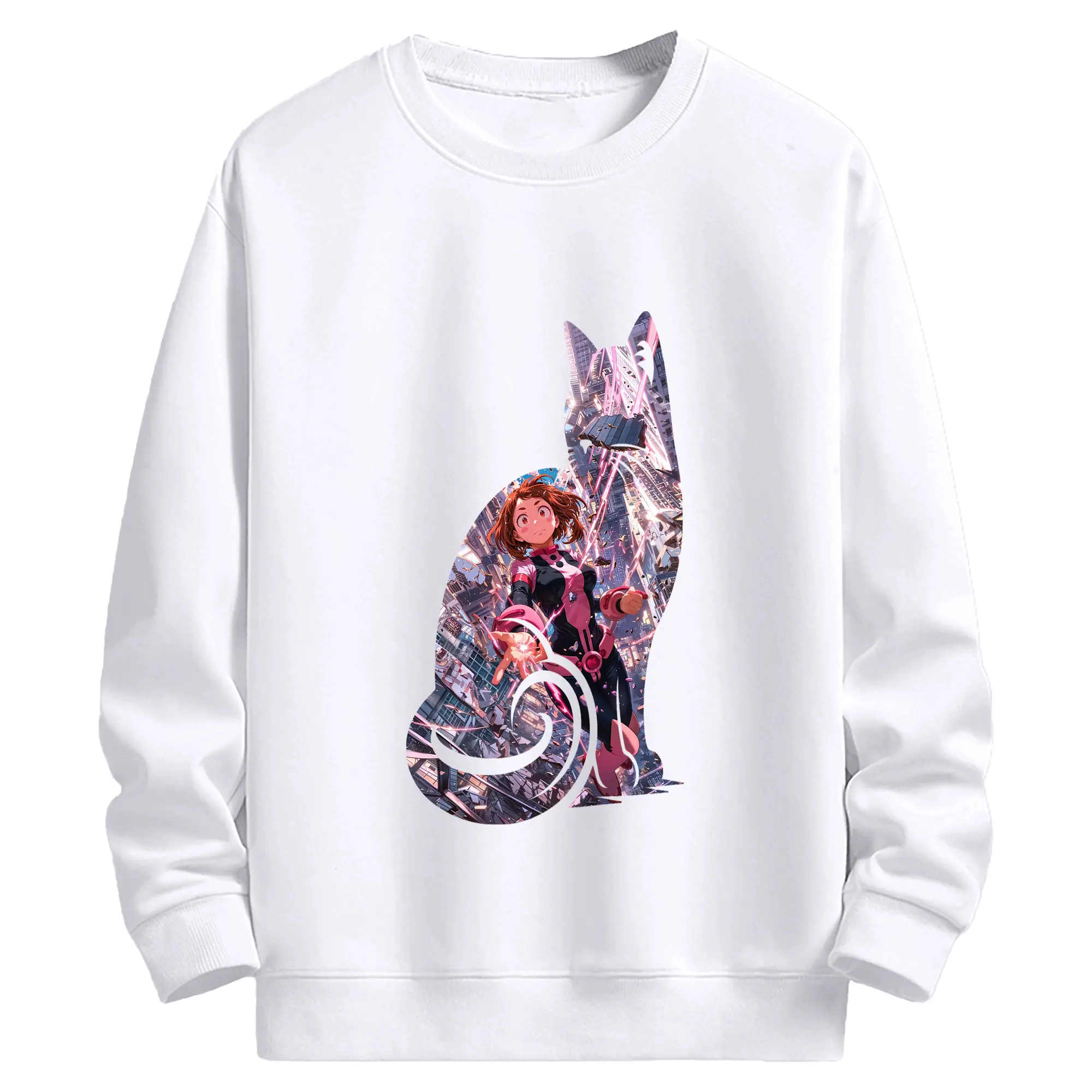 僕のヒーローアカデミア グッズ,麗日お茶子 - 高品質 クルーネック スウェット ・ コットン59％ ポリエステル41％ ・ ユニセックス 長袖 トレーナー ・ カジュアル デイリー スポーツ 散歩用