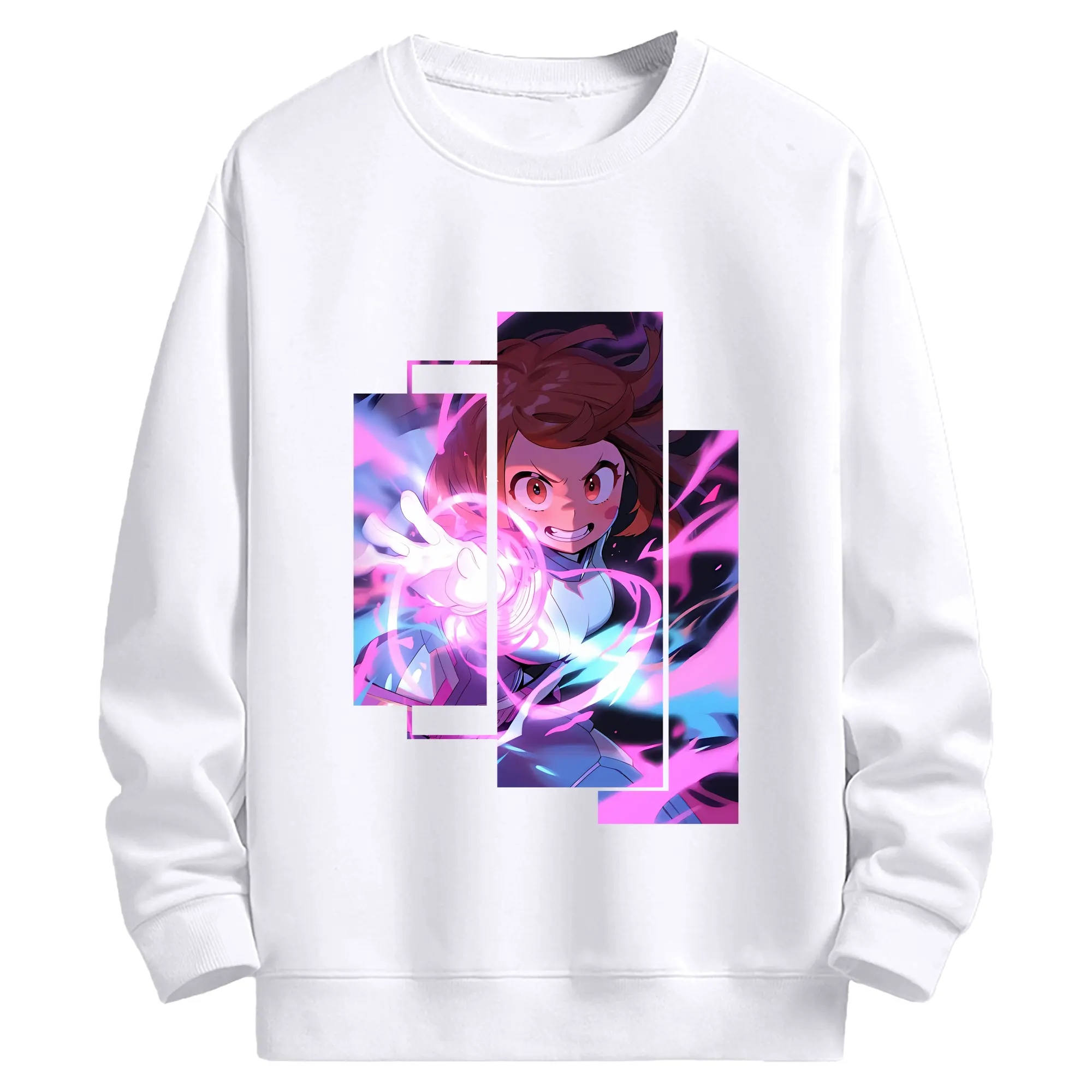 僕のヒーローアカデミア グッズ,麗日お茶子 - 高品質 クルーネック スウェット ・ コットン59％ ポリエステル41％ ・ ユニセックス 長袖 トレーナー ・ カジュアル デイリー スポーツ 散歩用